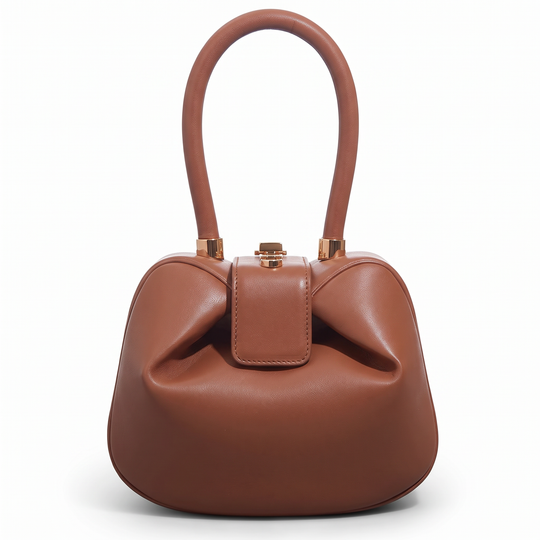 Sac MILAN SPRING camel en cuir, vue de face