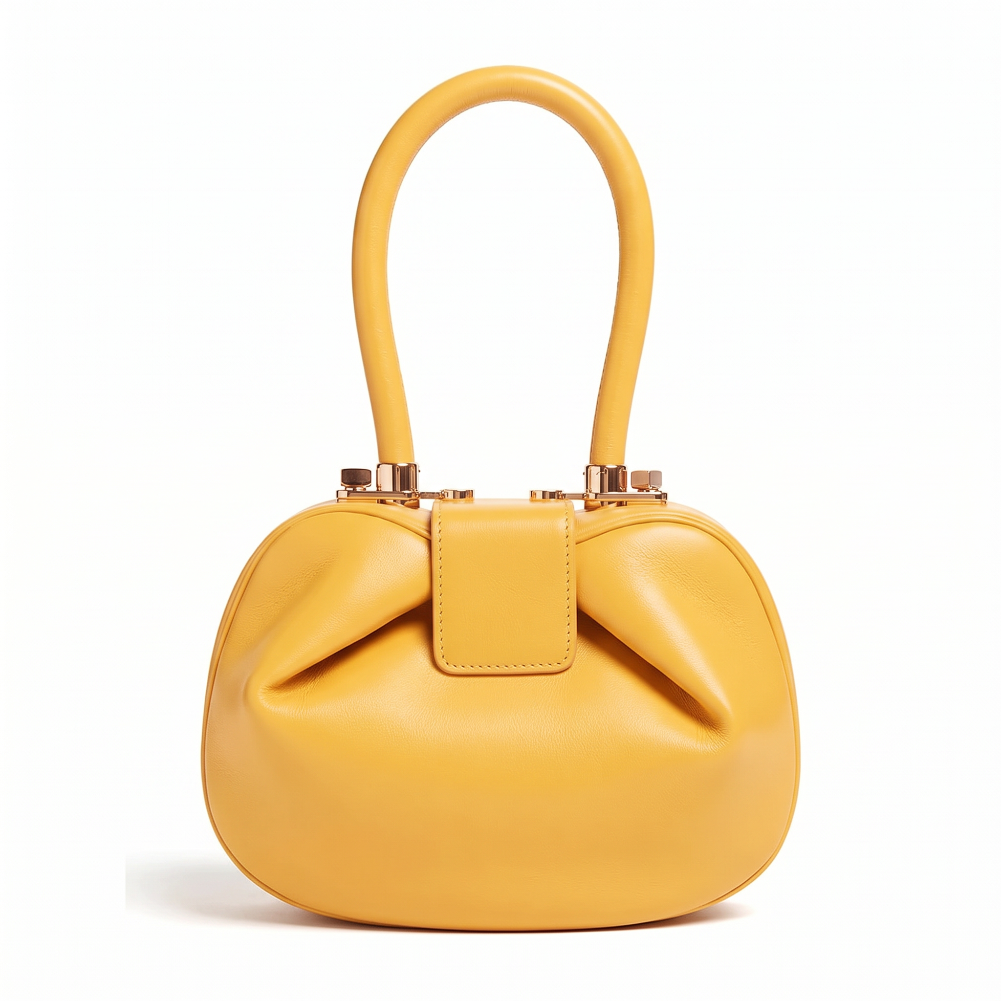 Sac MILAN SPRING jaune en cuir, vue de face
