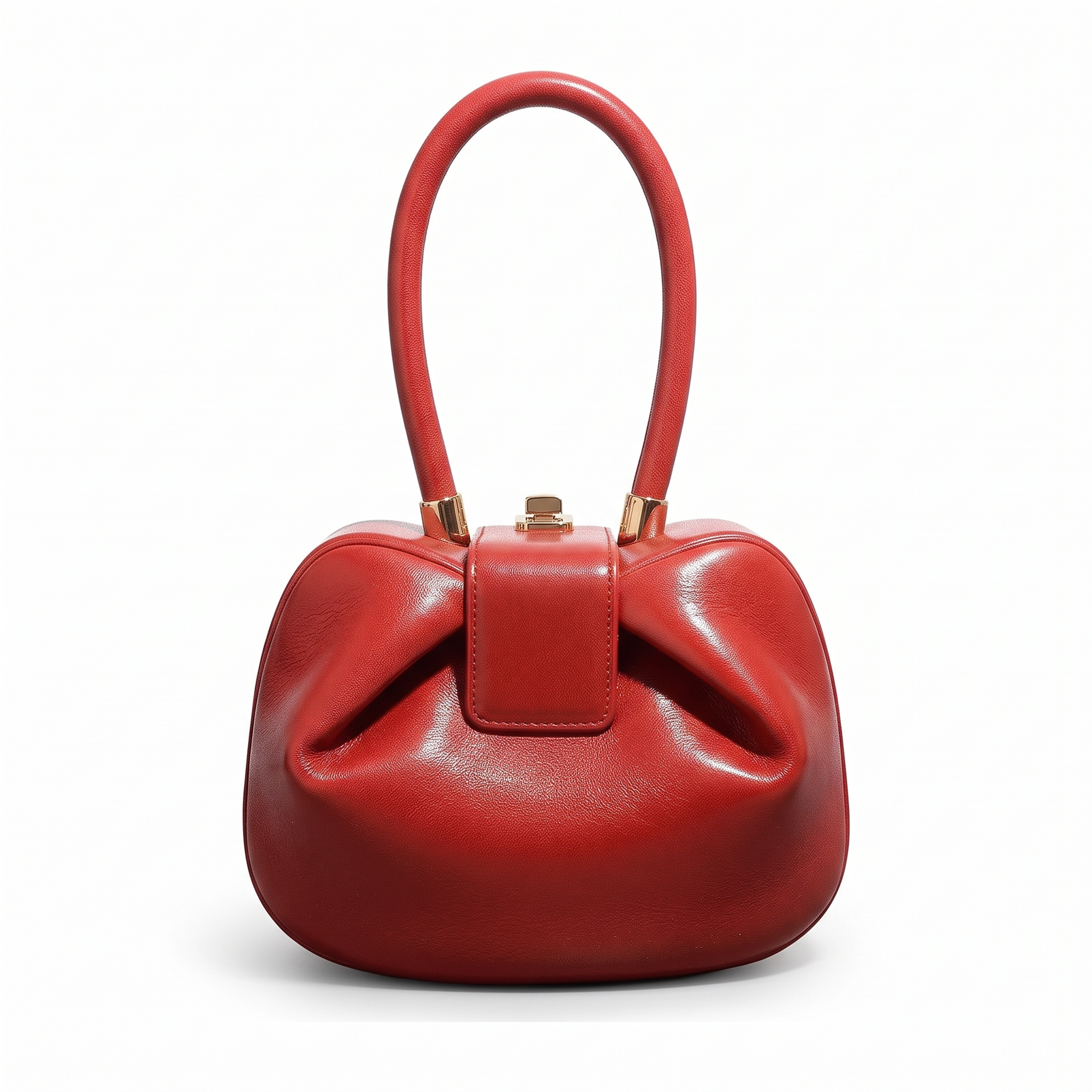 Sac MILAN SPRING rouge en cuir, vue de face