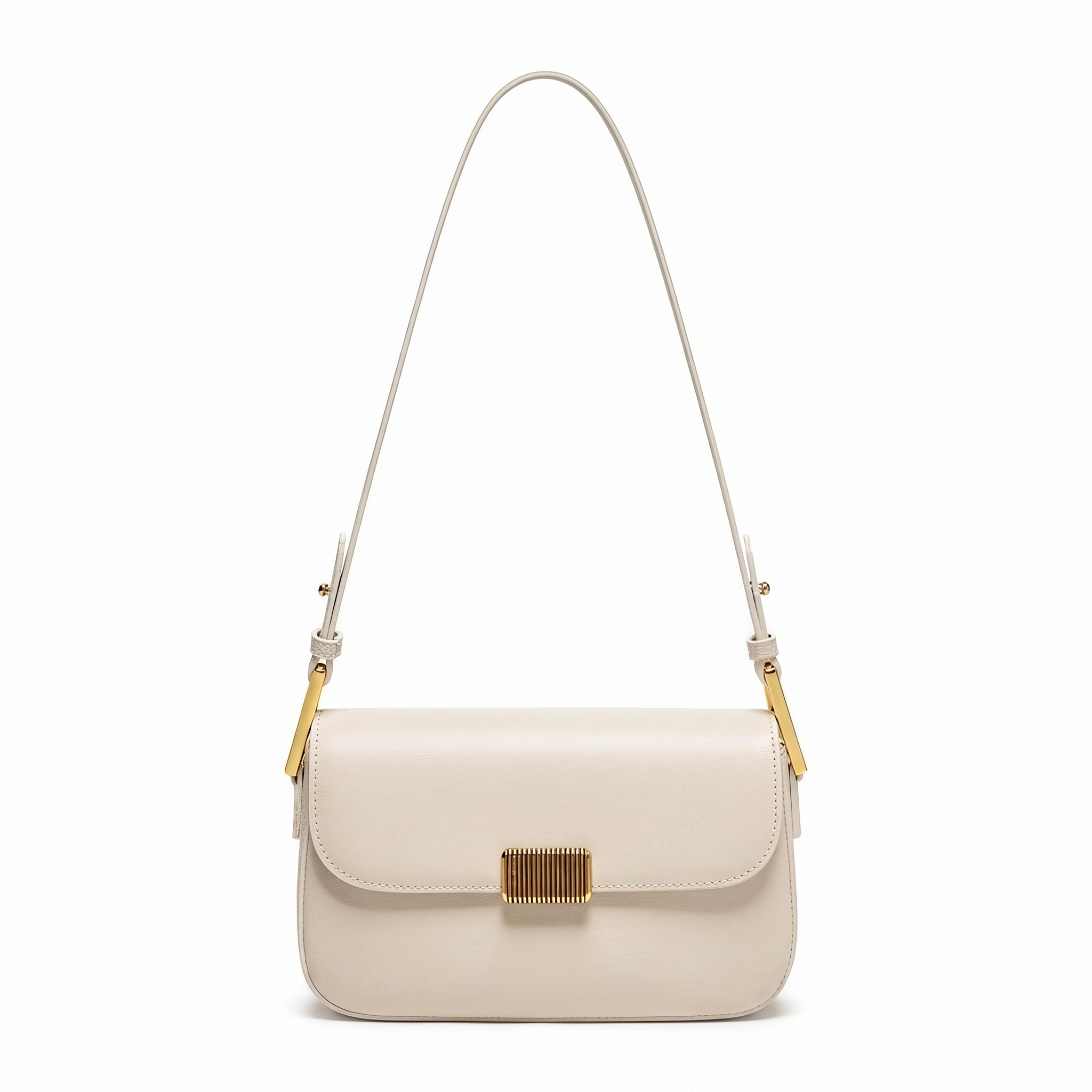Sac MYA blanc en cuir, vue de face