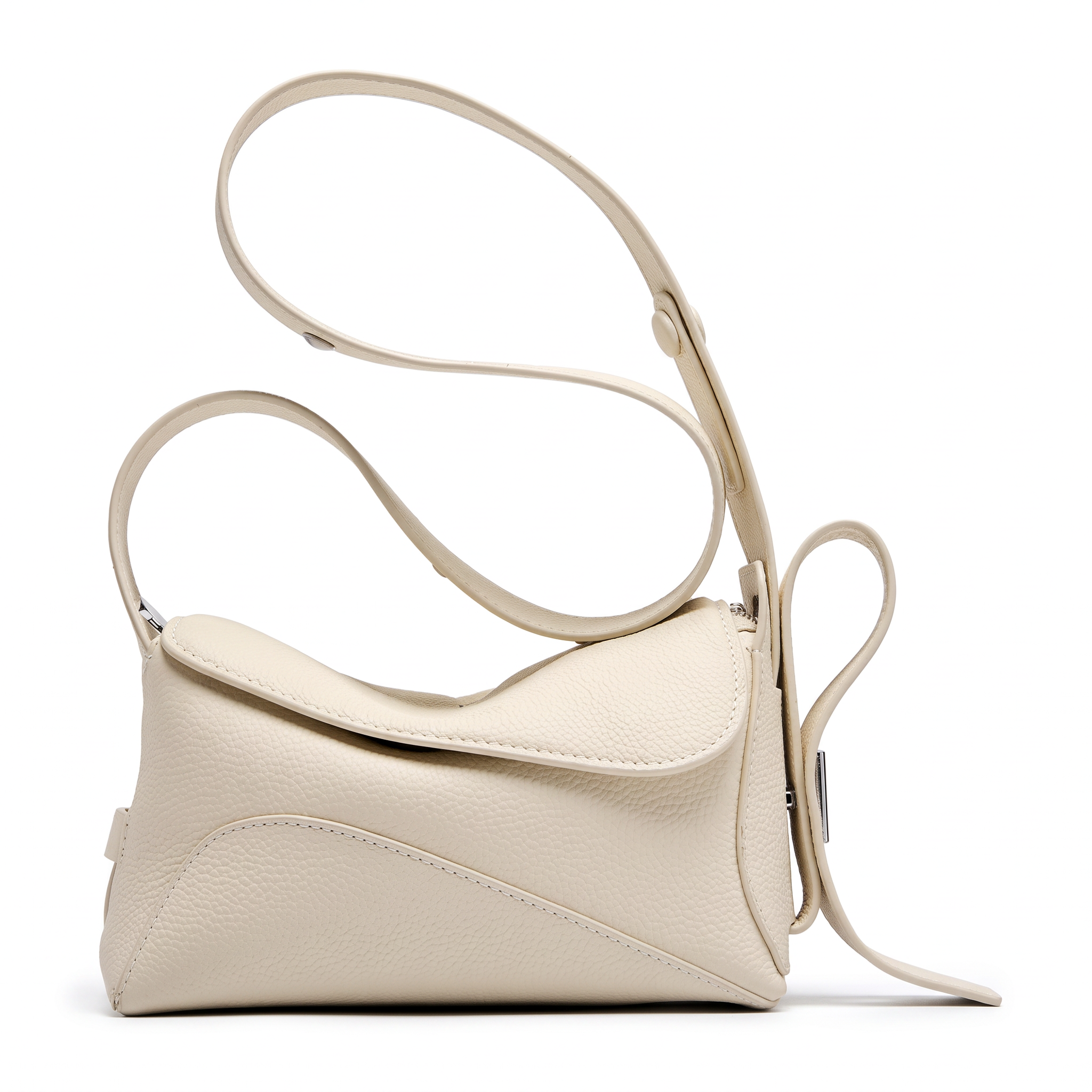 Sac NINA blanc en cuir, vue de face