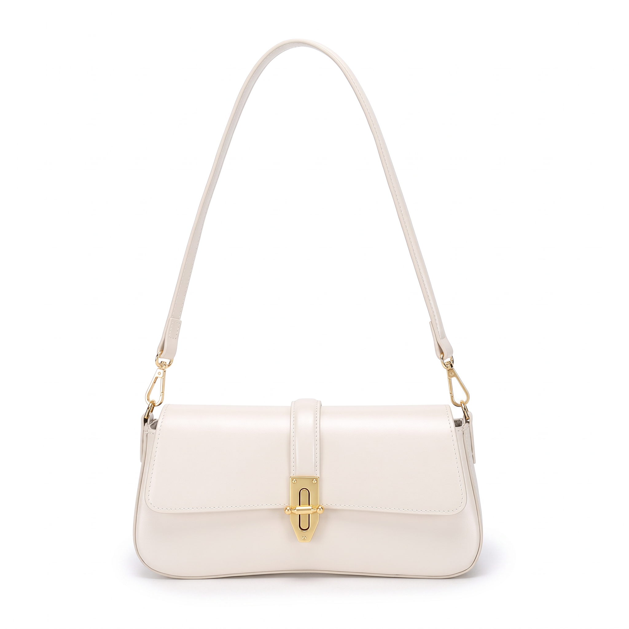 Sac RITA blanc en cuir, vue de face