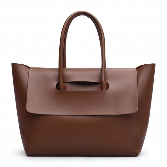 Sac ROMANE marron en cuir, vue de face