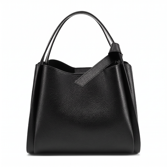Sac SIMEON noir en cuir, vue de face