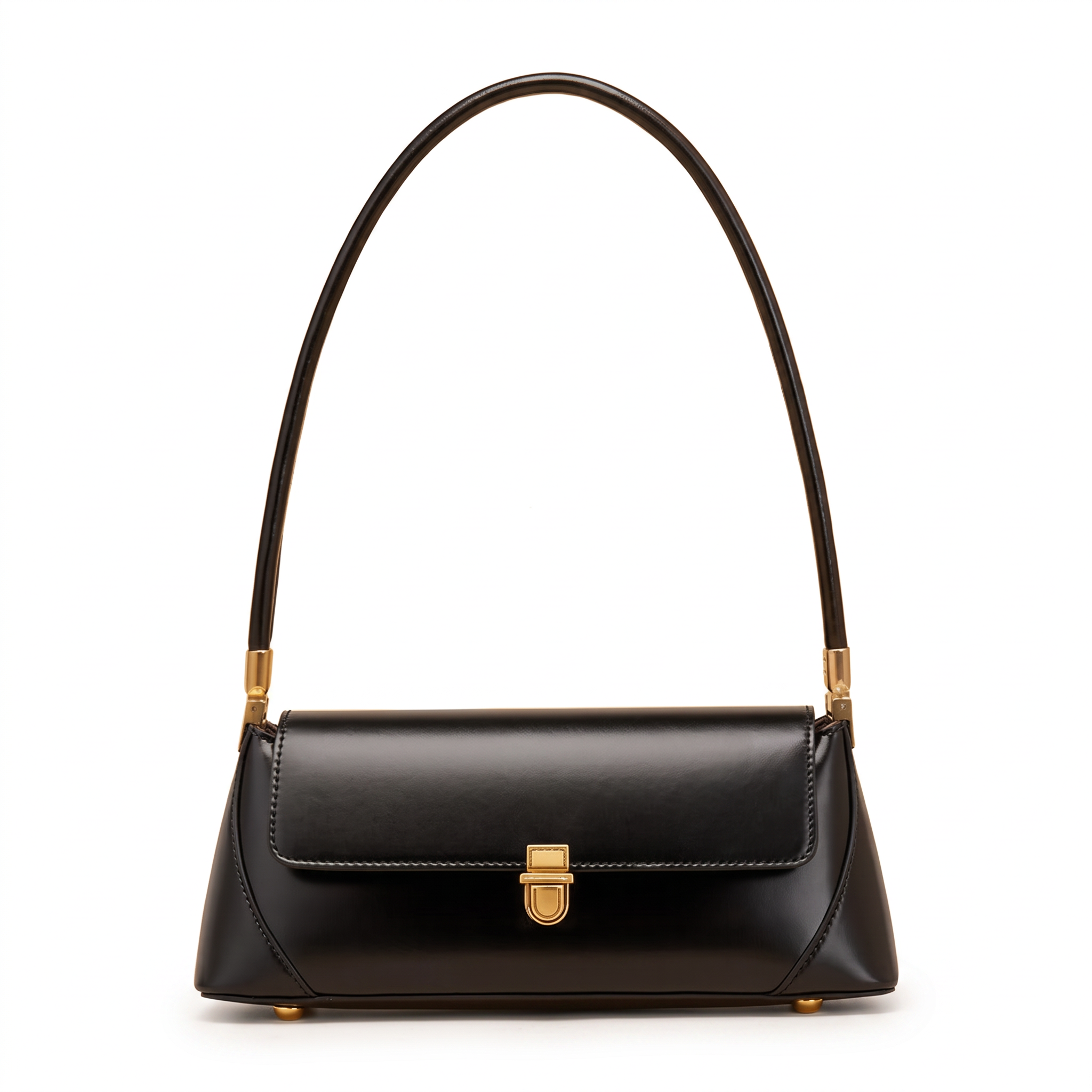 Sac SOFIA noir en cuir, vue de face