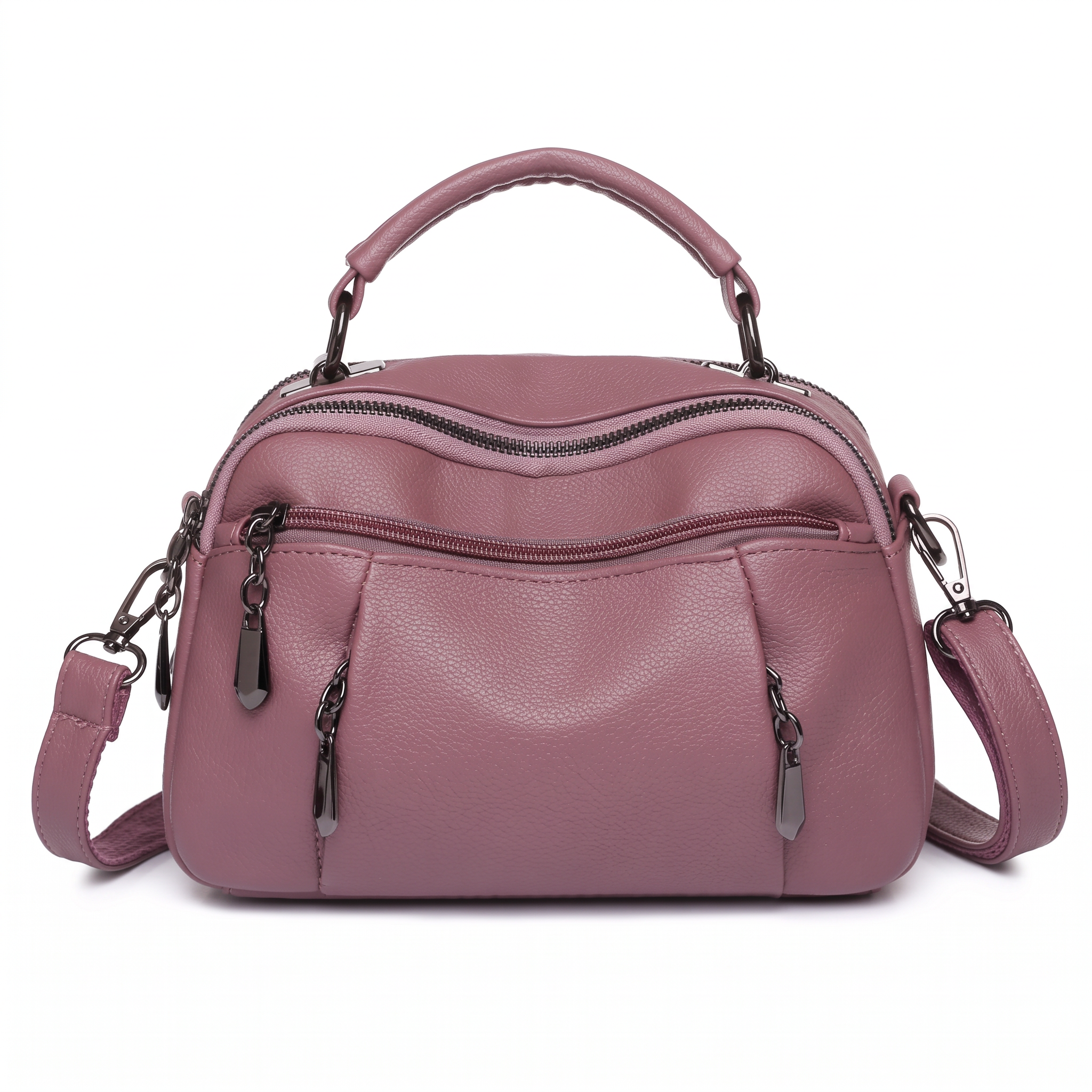 Sac TALIA mauve, vue de face