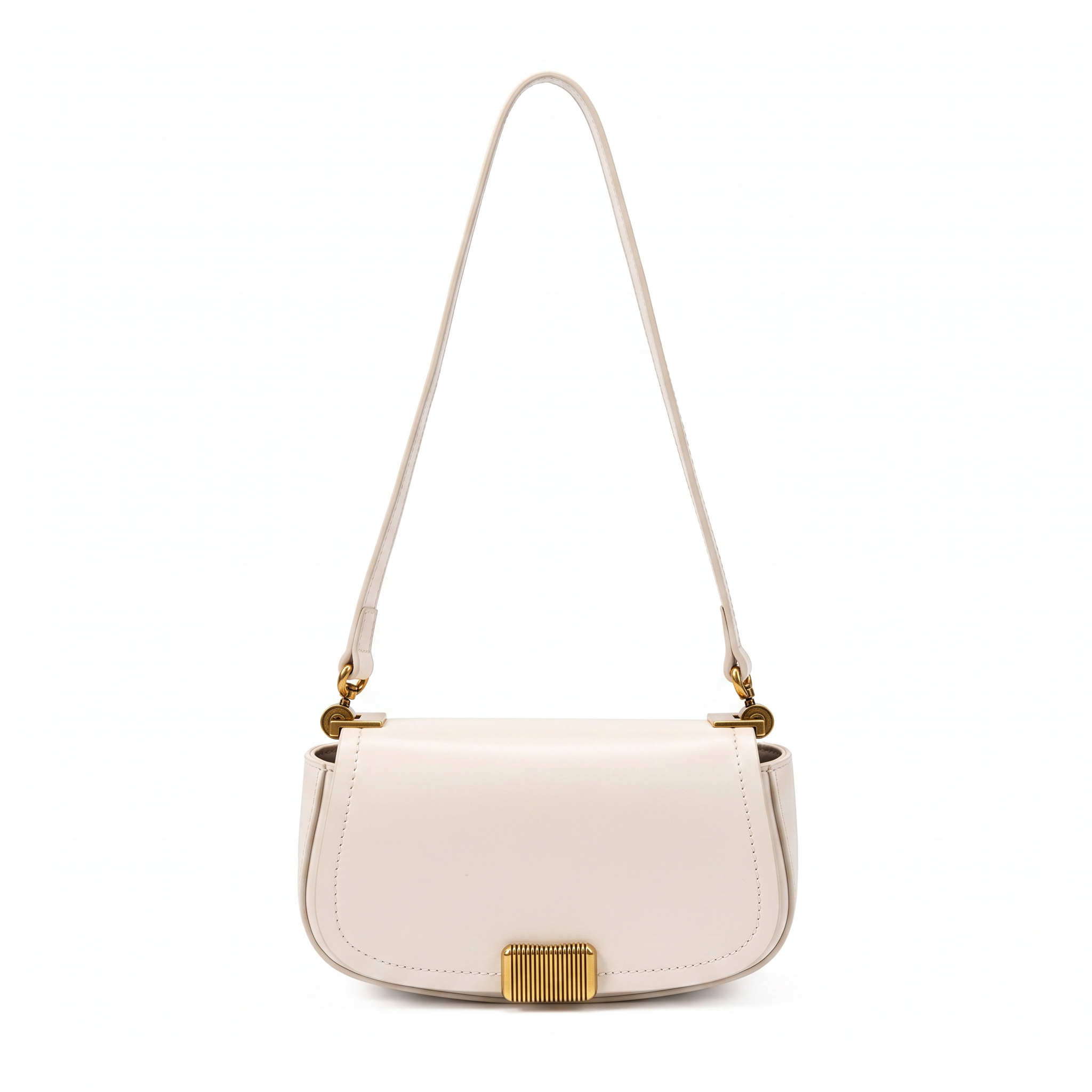 Sac YARA blanc cassé en cuir, vue de face