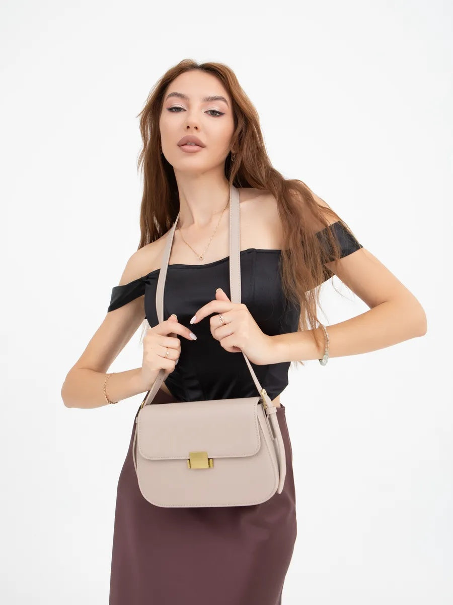 Sac ELENA beige – photo portée