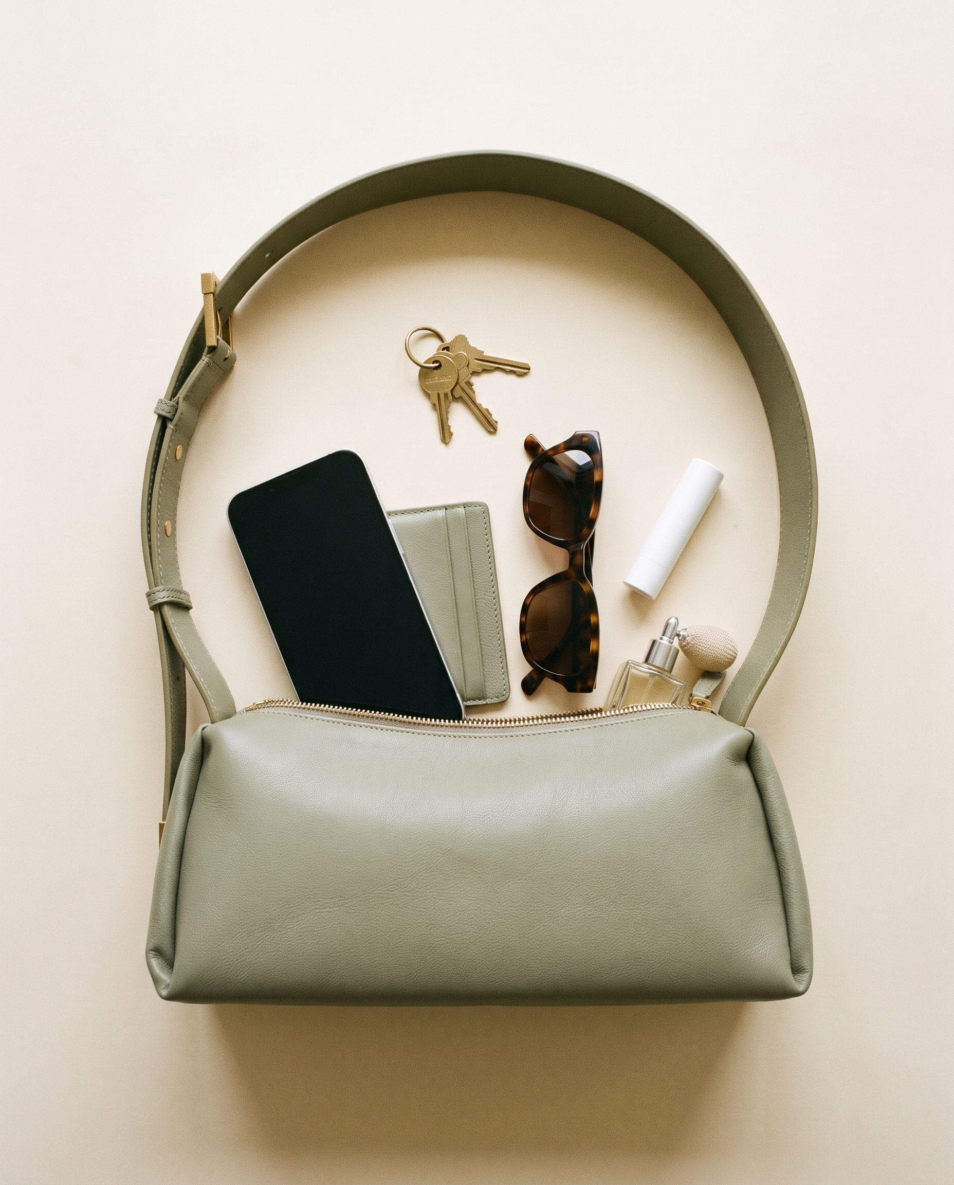 Sac LAYOUN vert, ce que le sac peut contenir