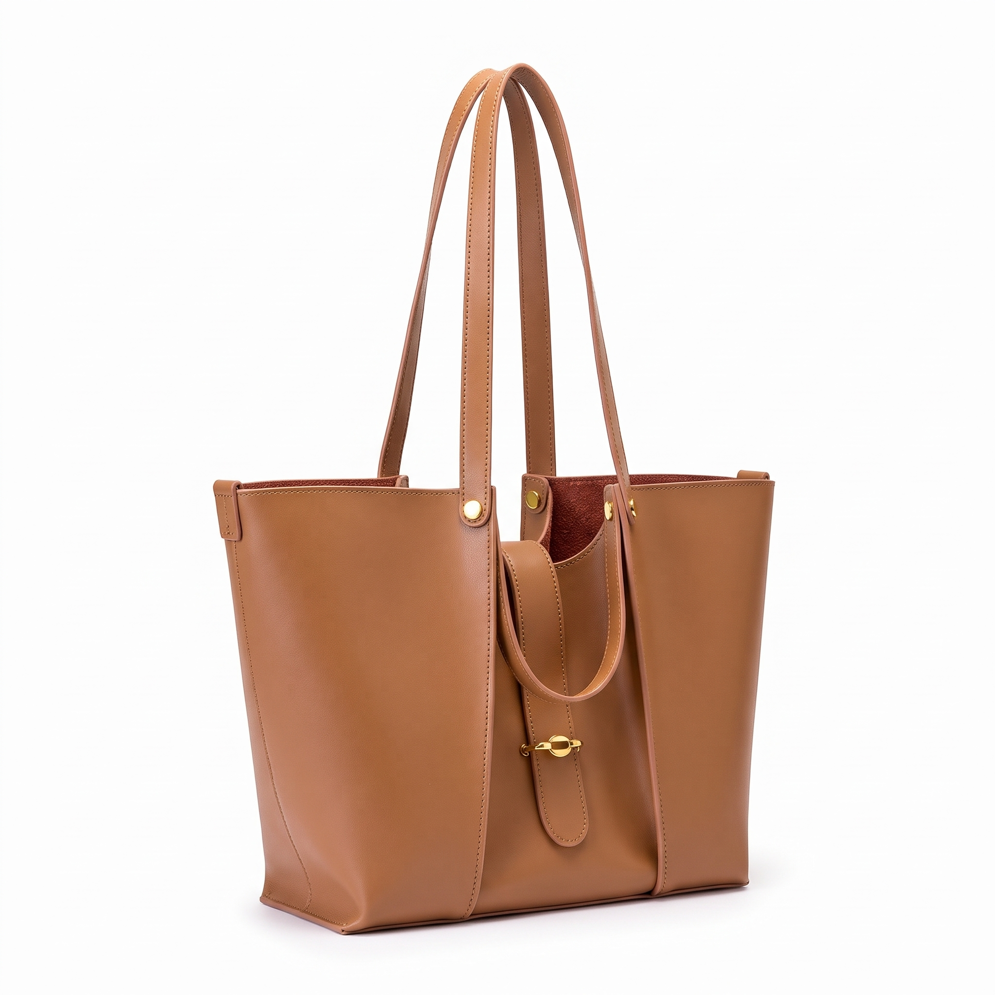 Sac GRACE camel, vue de trois-quarts
