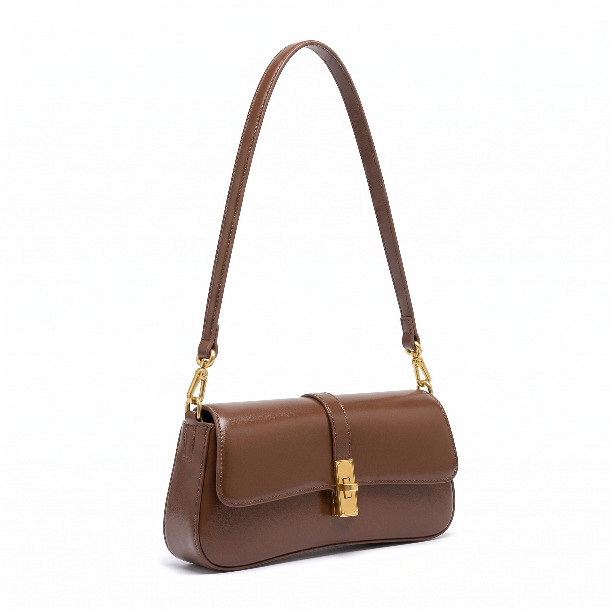 Sac LADY marron, vue de trois-quarts