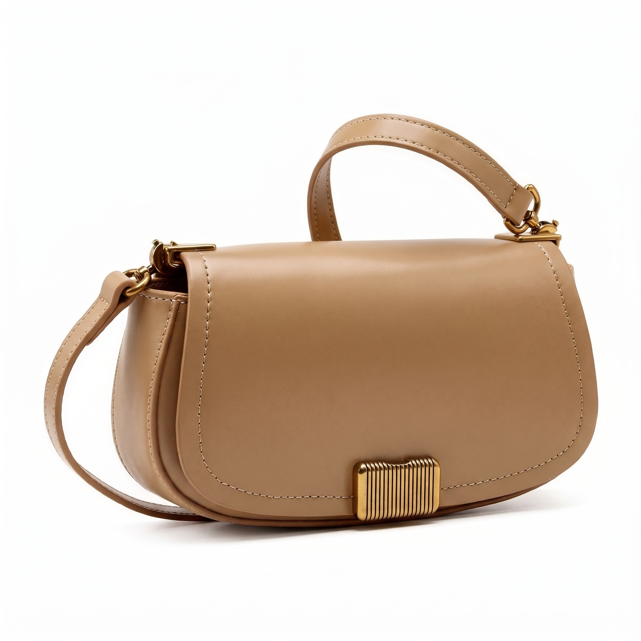 Sac YARA beige, vue de trois-quarts
