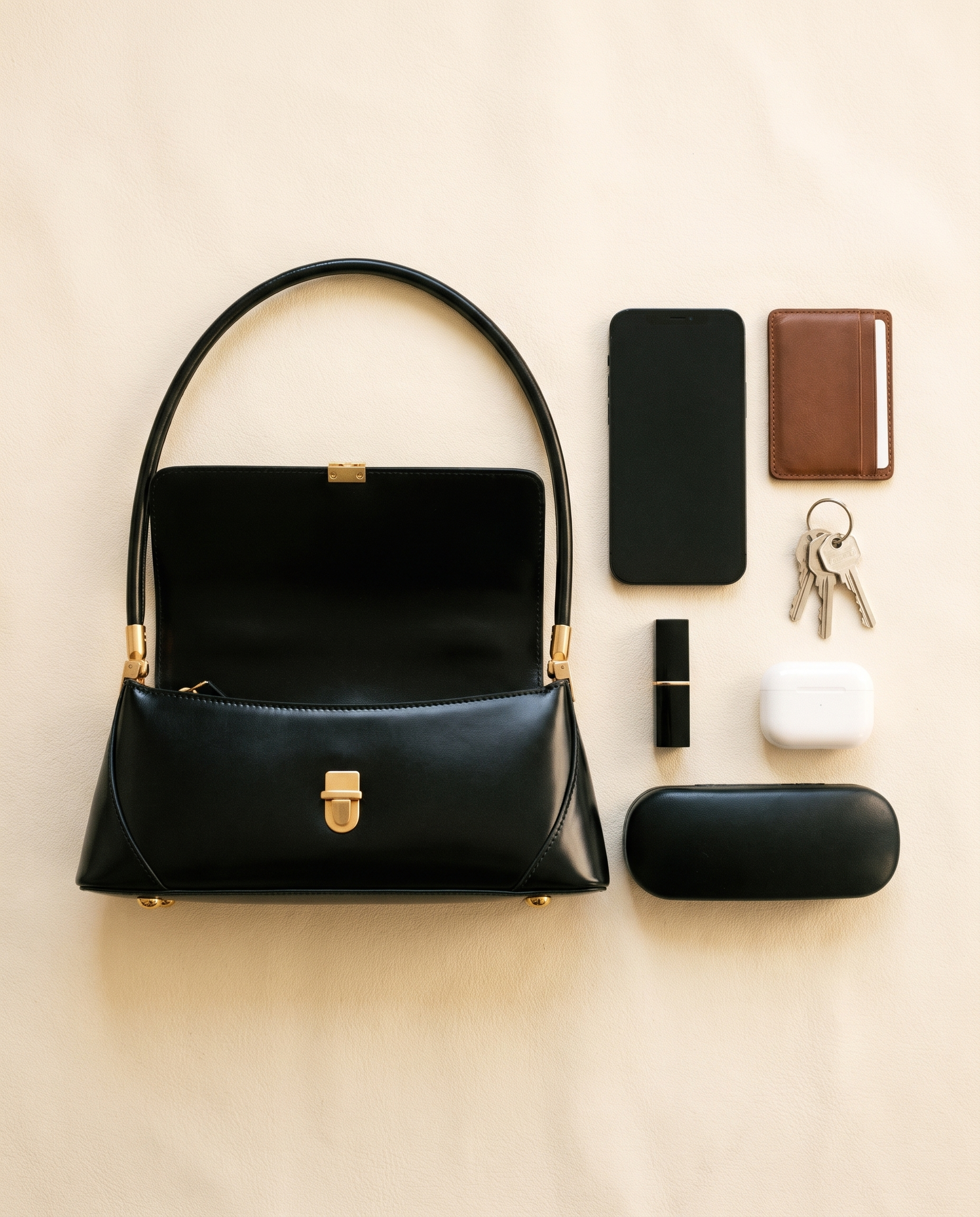 Sac AGATHE noir, ce que le sac peut contenir