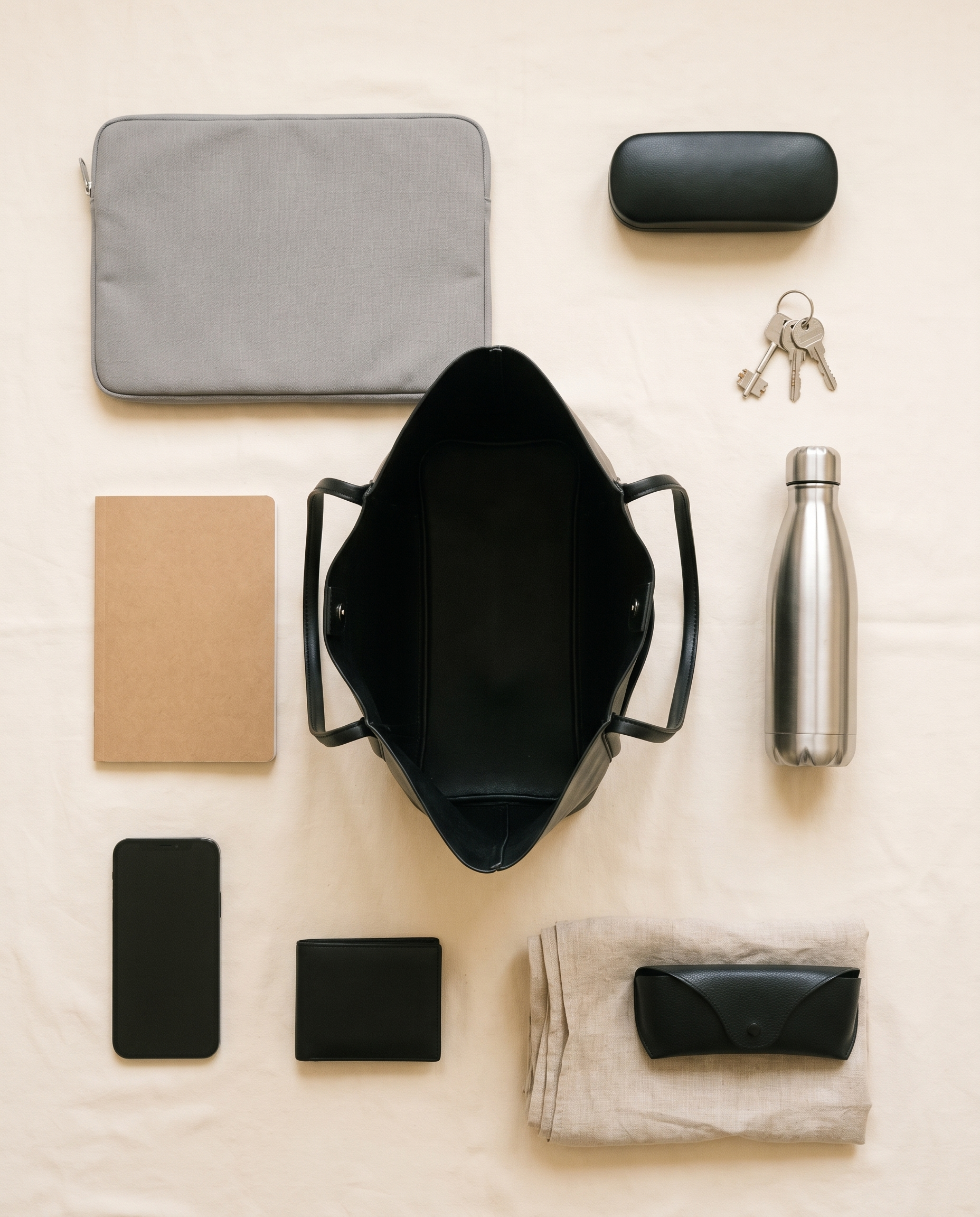 Sac CAMEO-L noir, ce que le sac peut contenir