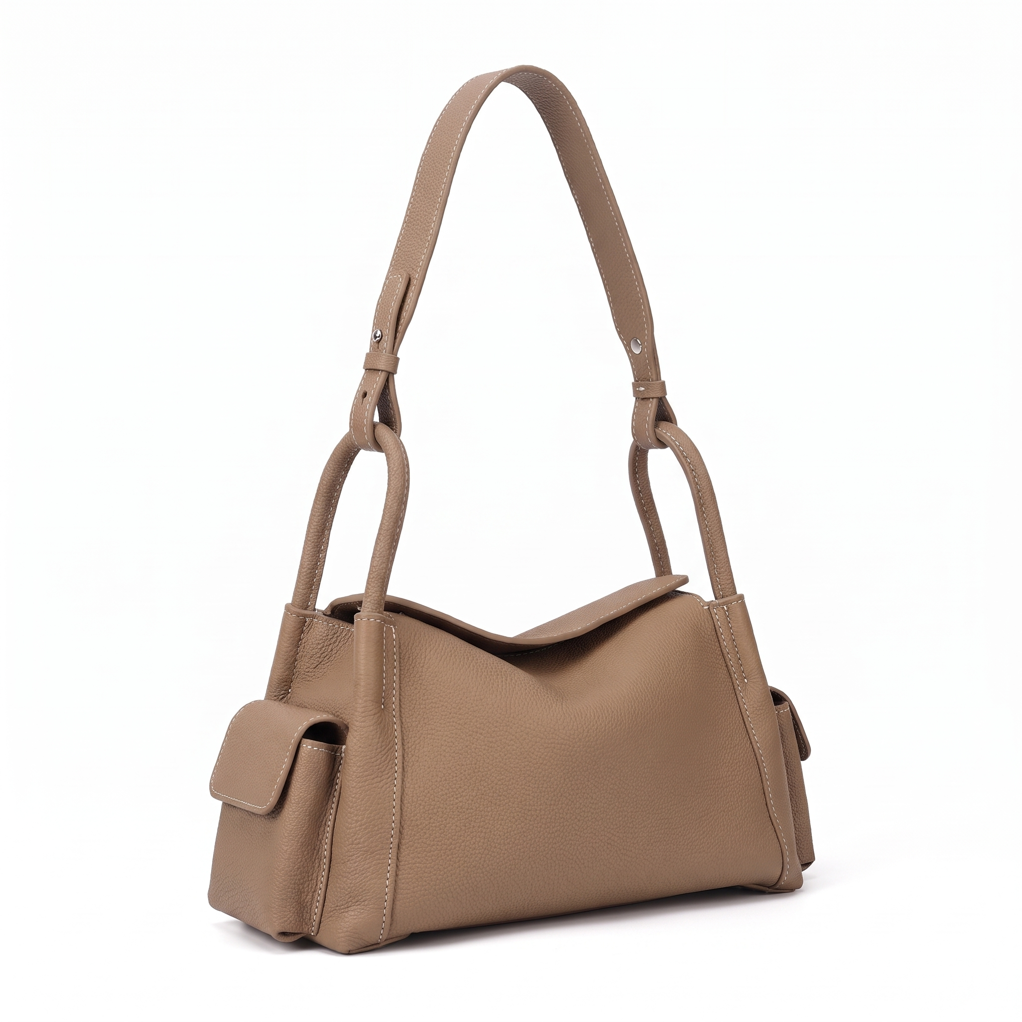 Sac CAMILLE kaki, vue de trois-quarts