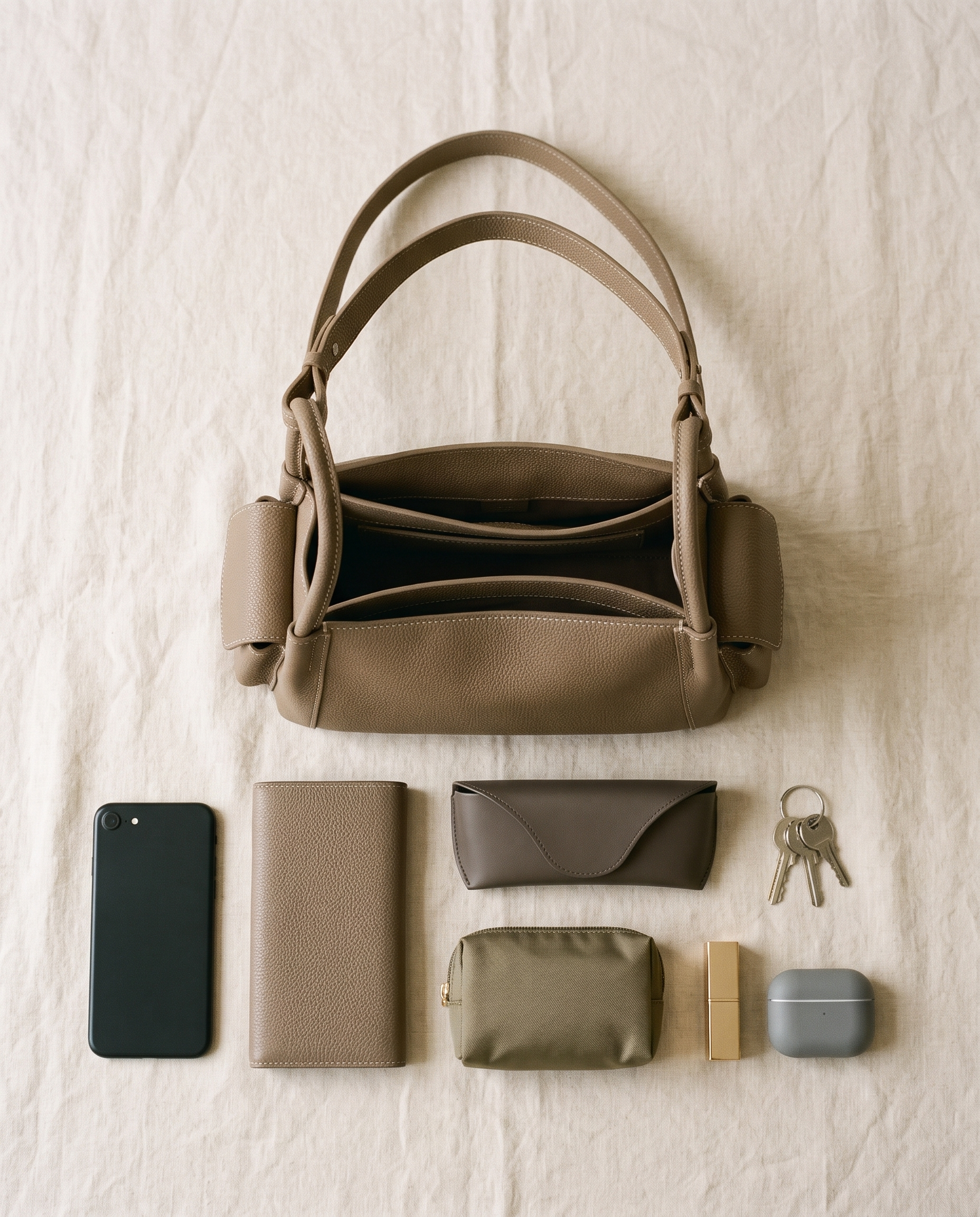 Sac CAMILLE kaki, ce que le sac peut contenir