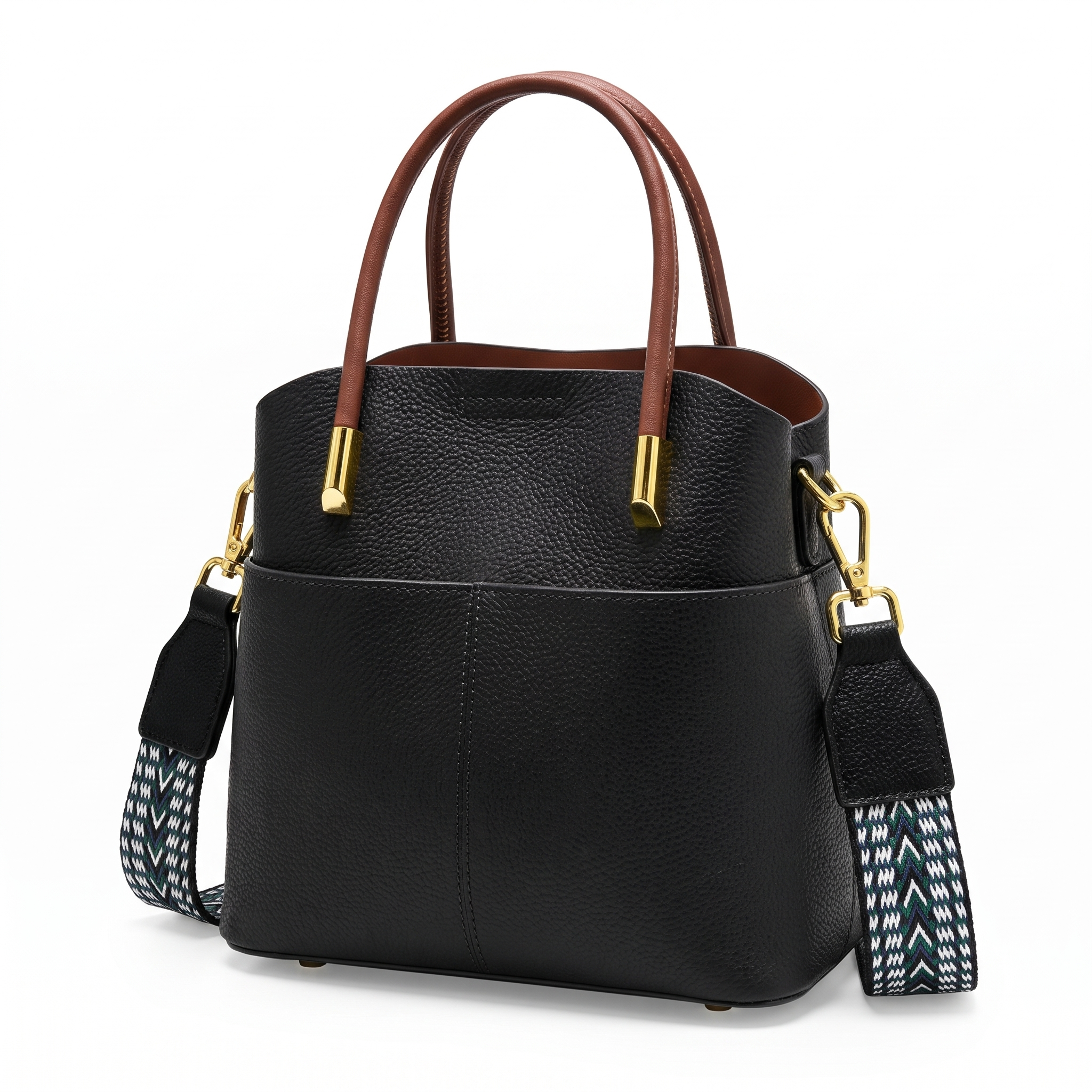 Sac GABBI noir, vue de trois-quarts