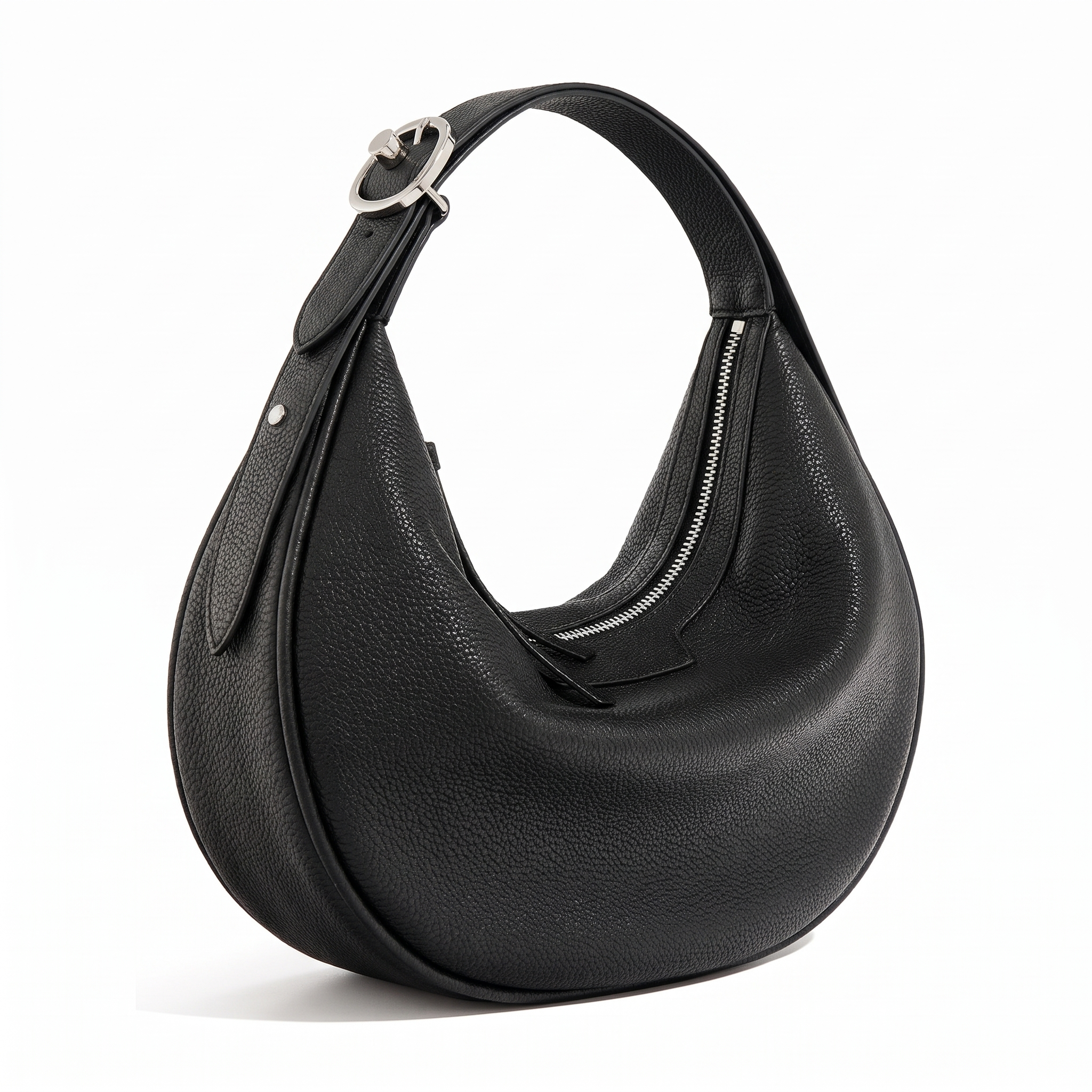 Sac HALFMOON noir, vue de trois-quarts