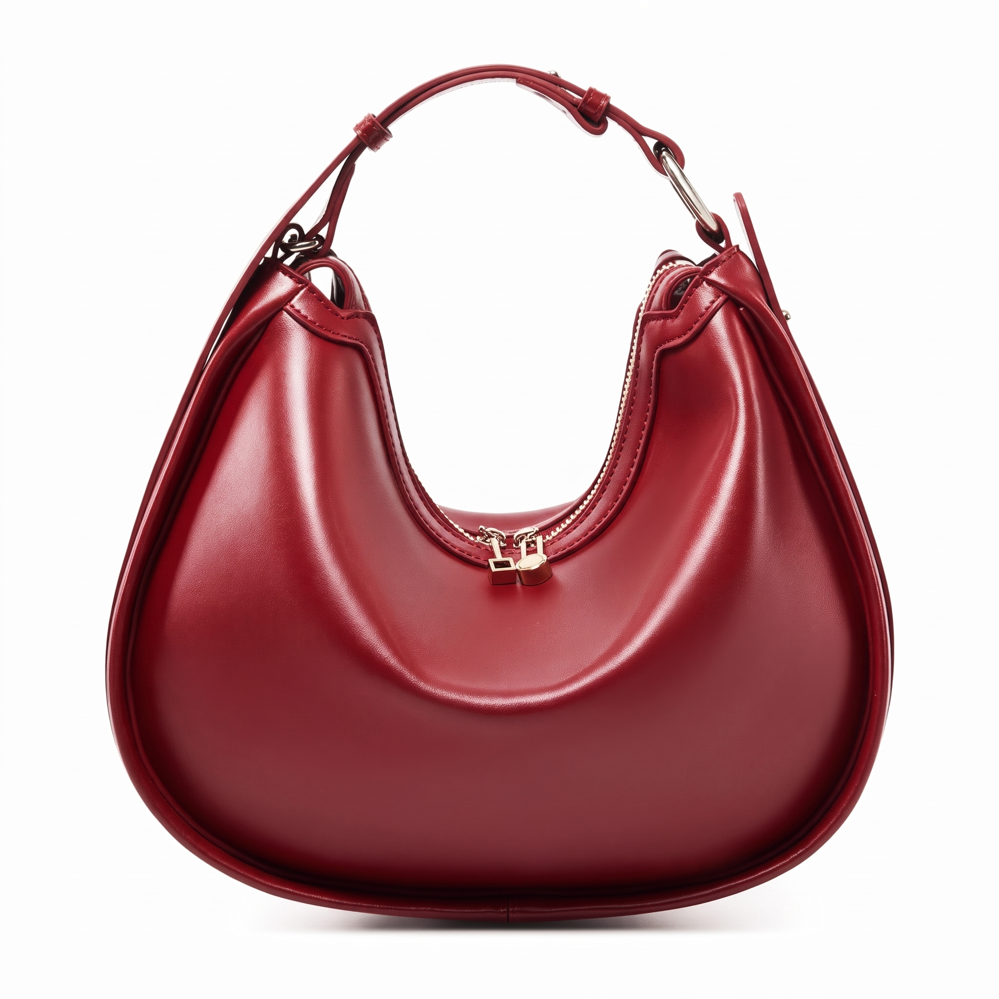 Sac LEONIE bordeaux, vue de face