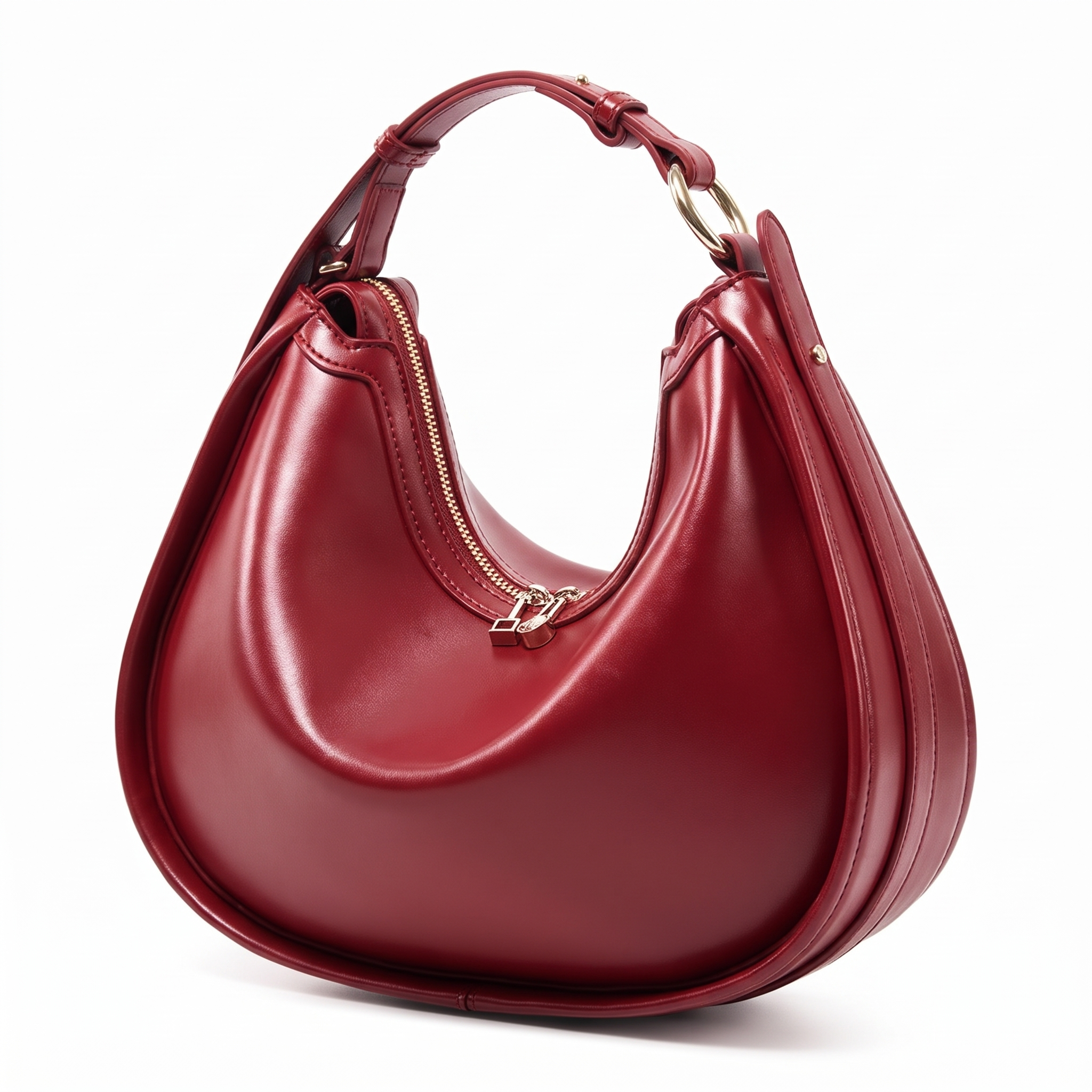 Sac LEONIE bordeaux, vue de trois-quarts
