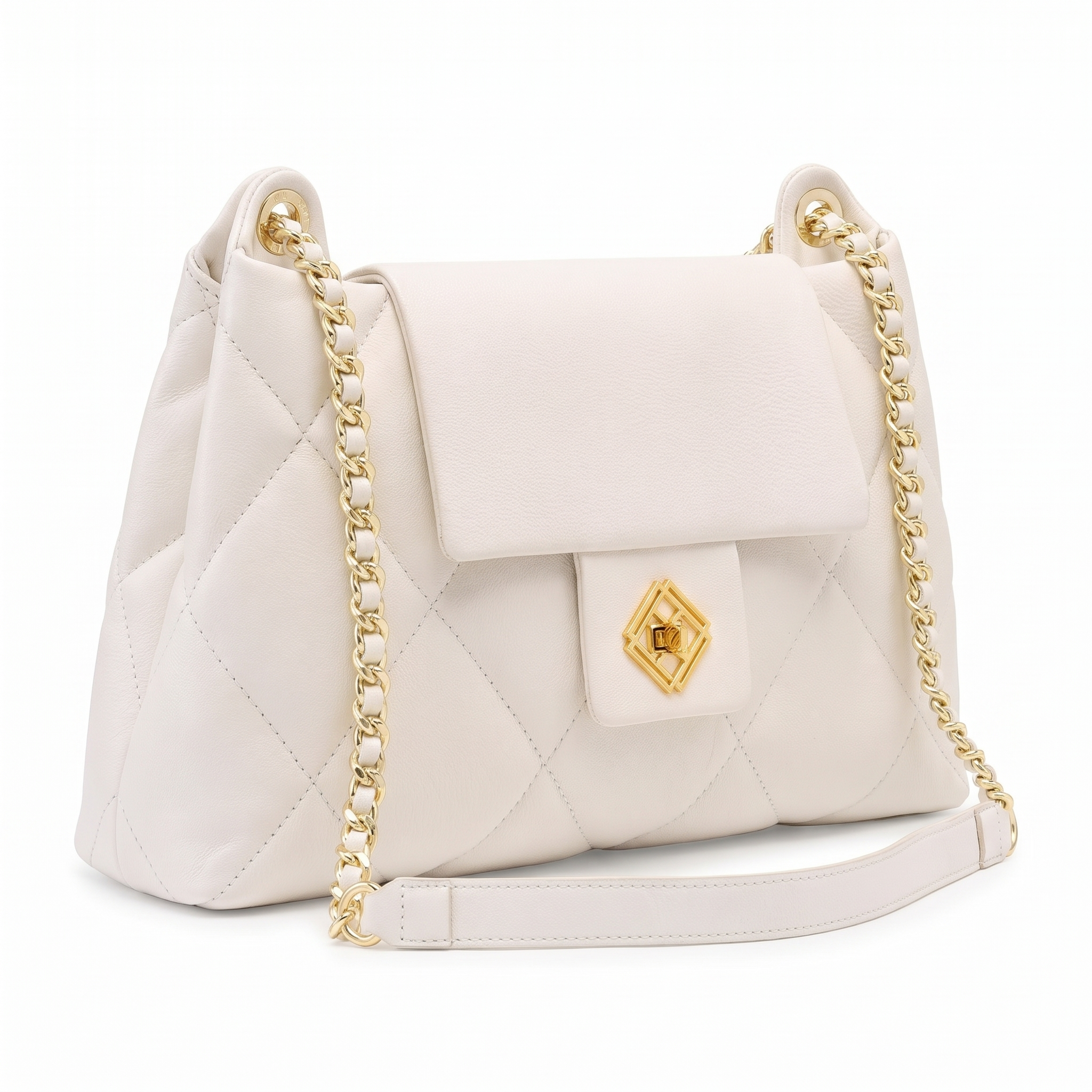 Sac LIVIA beige, vue de trois-quarts