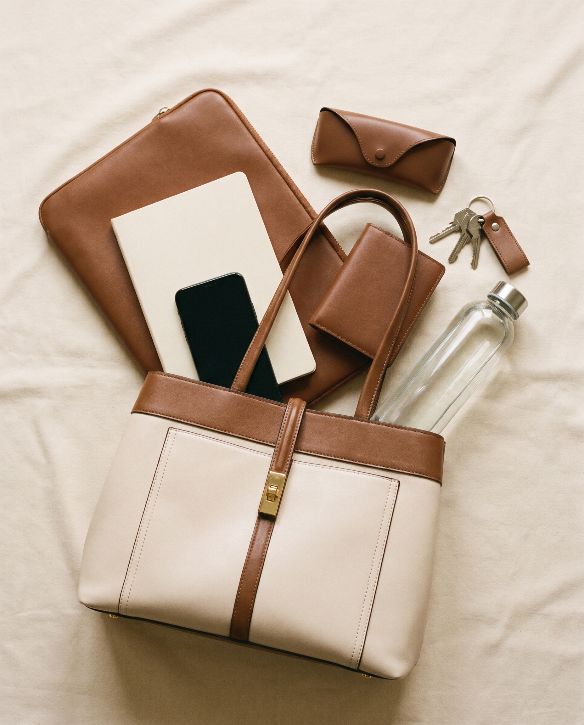 Sac LOU blanc marron, ce que le sac peut contenir