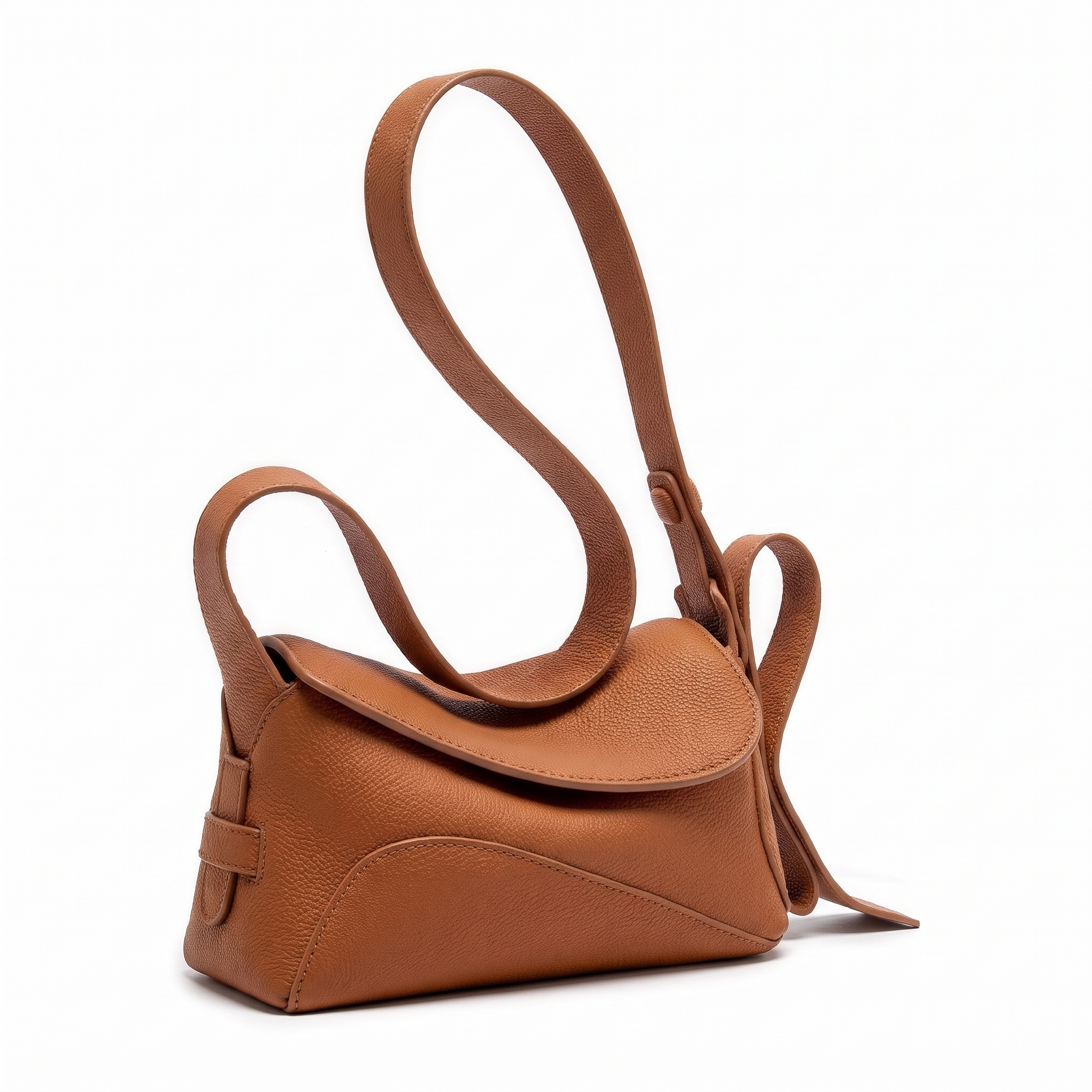Sac NINA camel, vue de trois-quarts