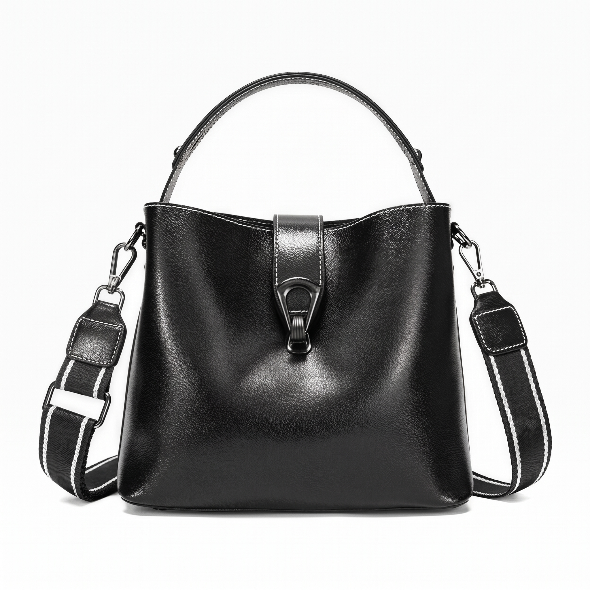 Sac PAULINE noir, vue de face