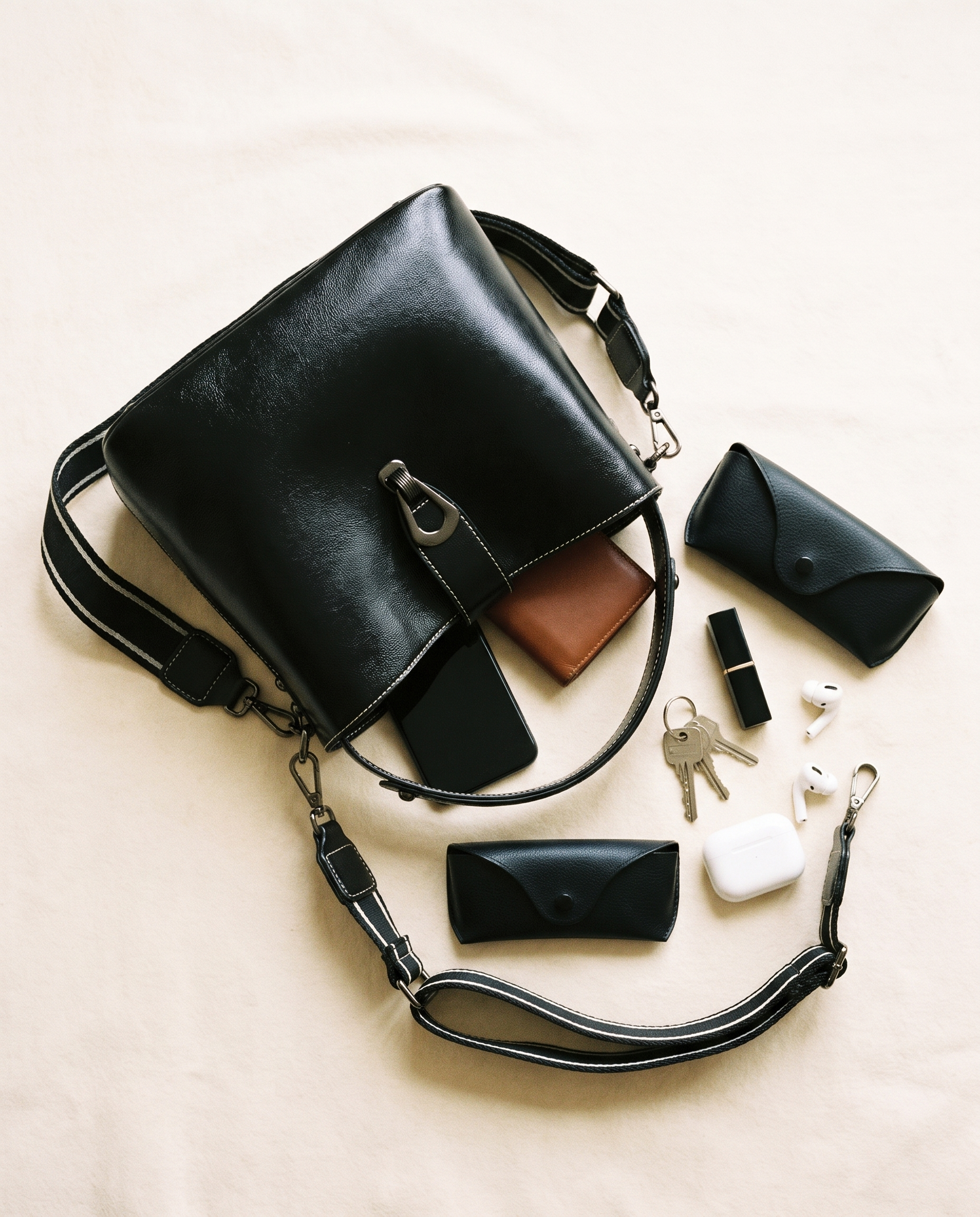 Sac PAULINE noir, ce que le sac peut contenir