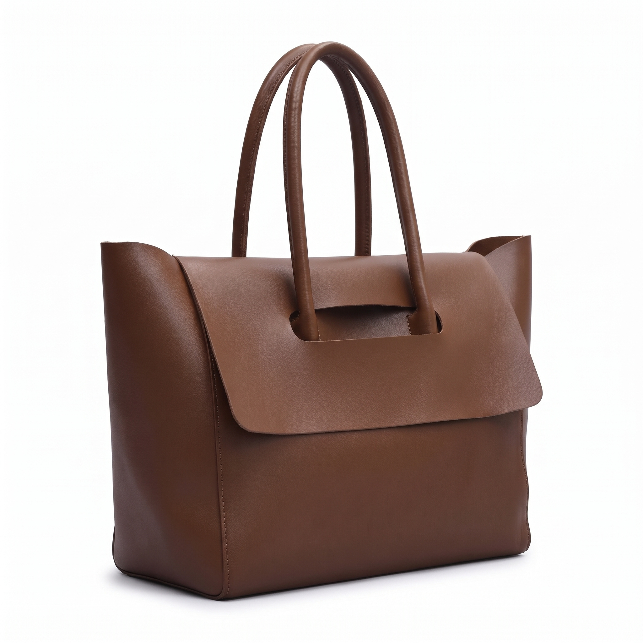 Sac ROMANE marron, vue de trois-quarts