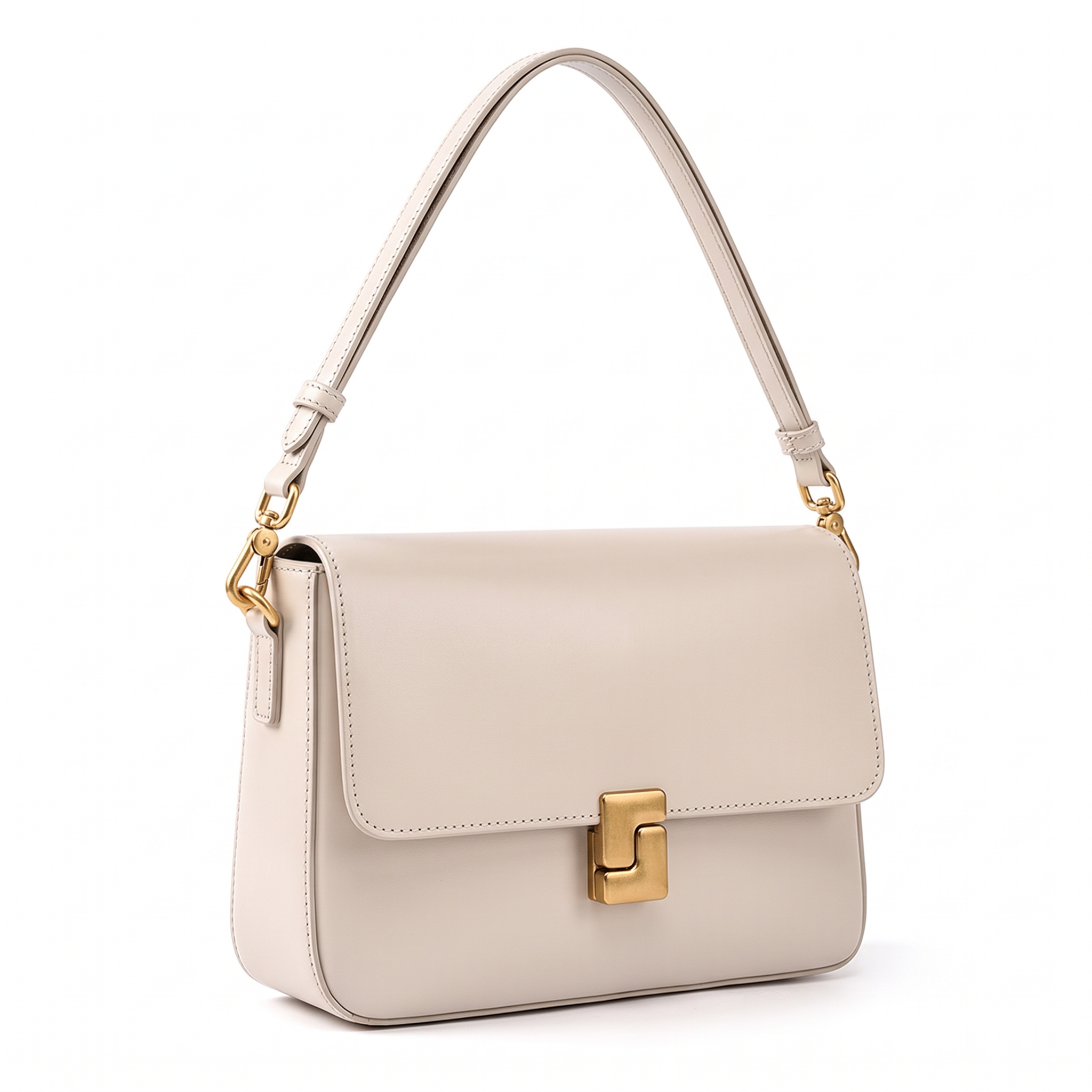Sac SALOME beige, vue de trois-quarts