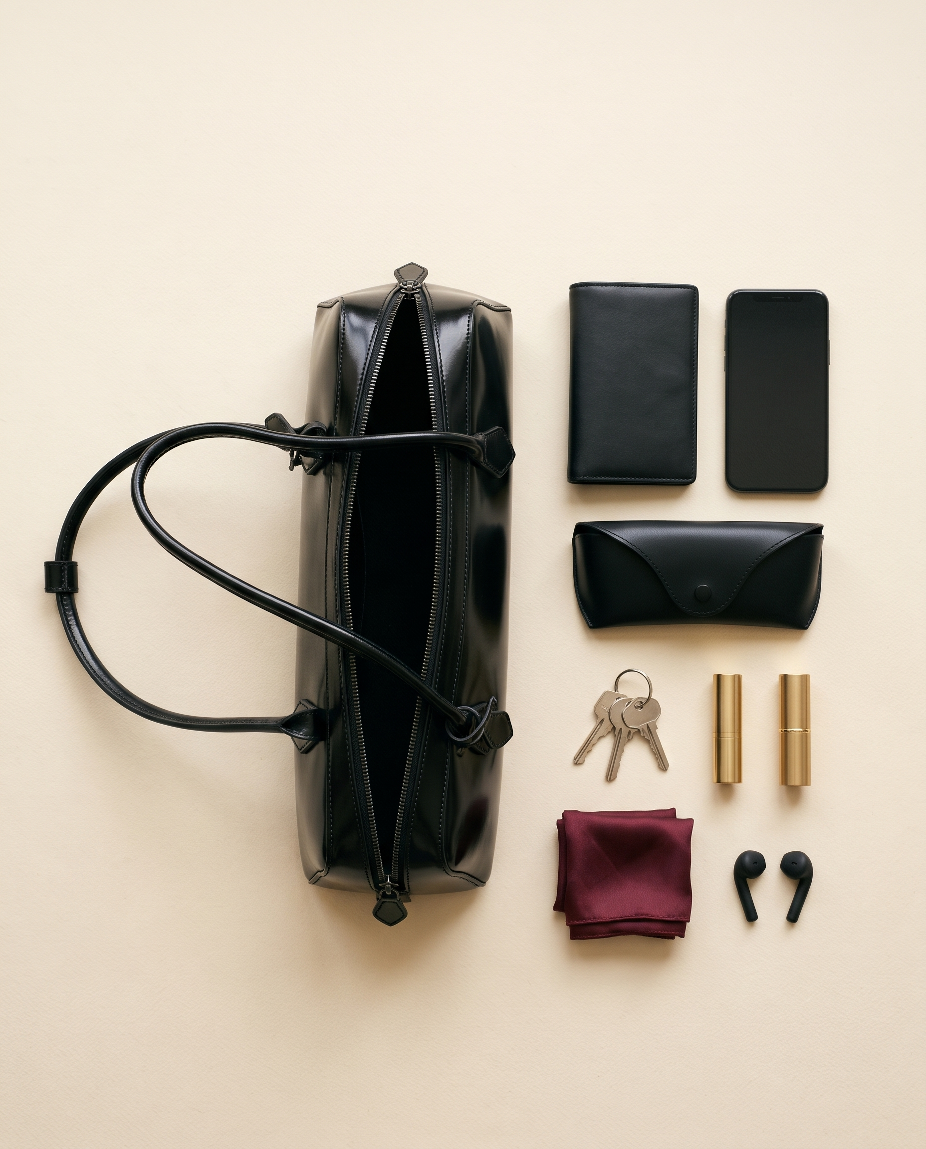 Sac ZOE noir, ce que le sac peut contenir