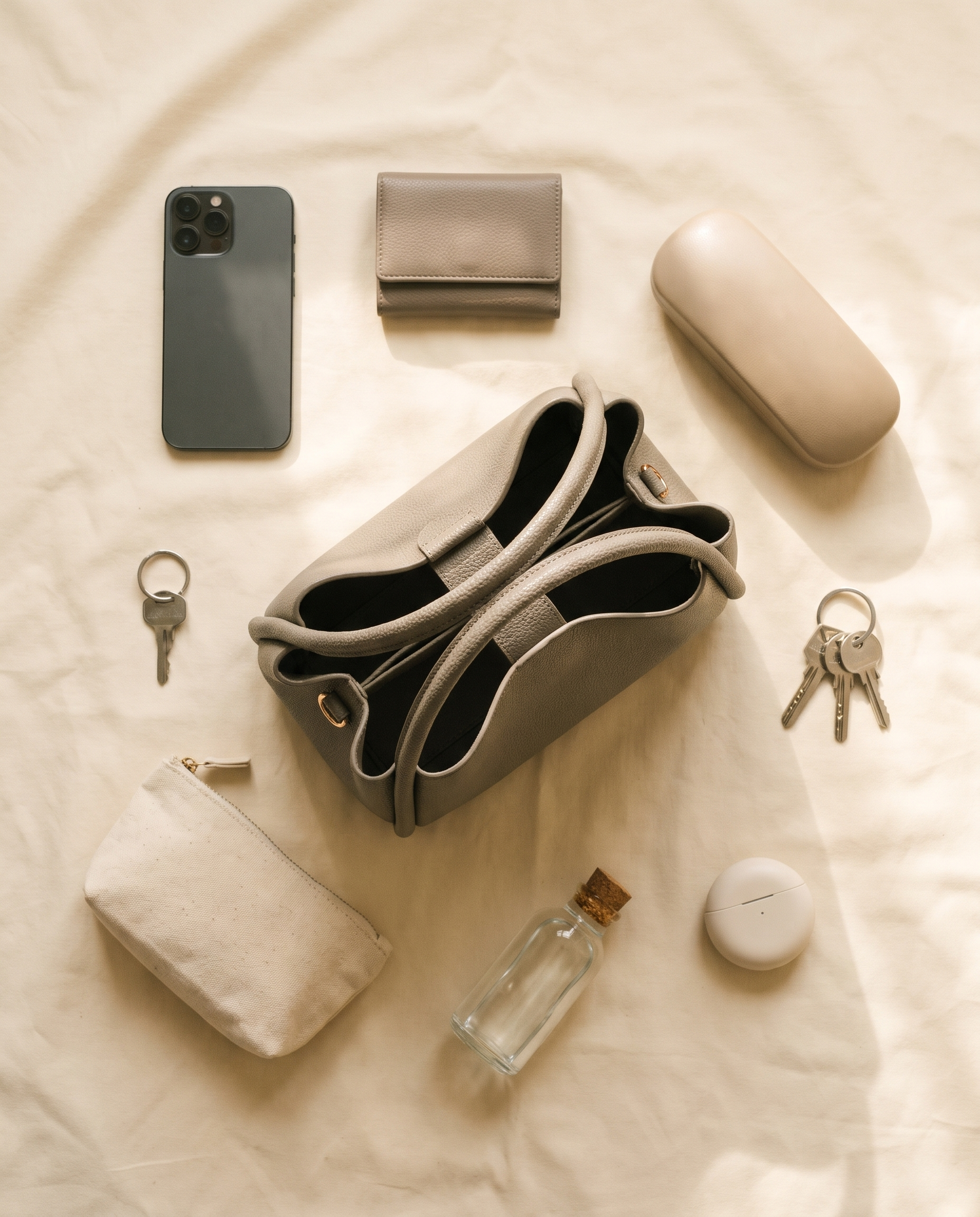 Sac CLARA gris, ce que le sac peut contenir