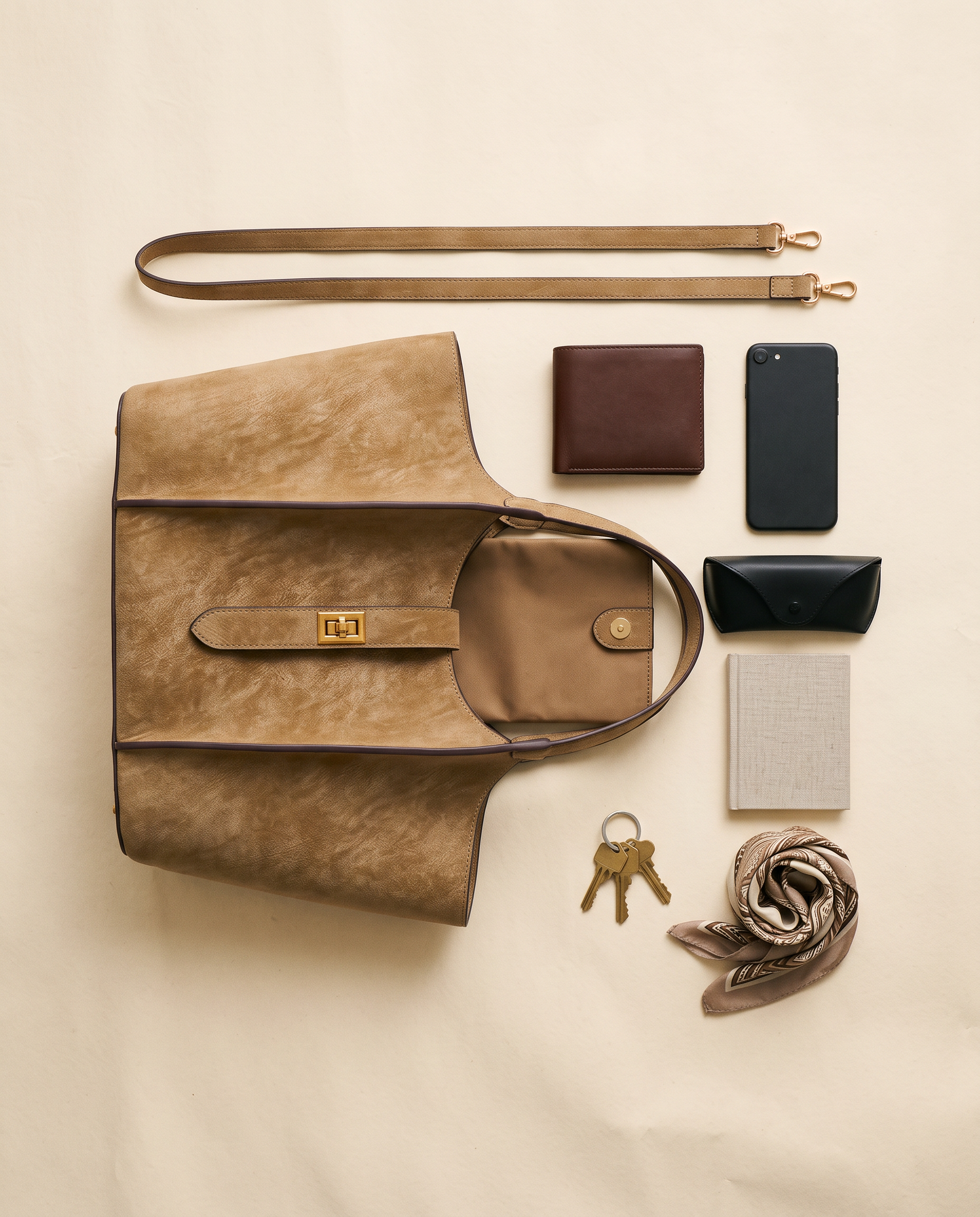 Sac GRACE camel, ce que le sac peut contenir