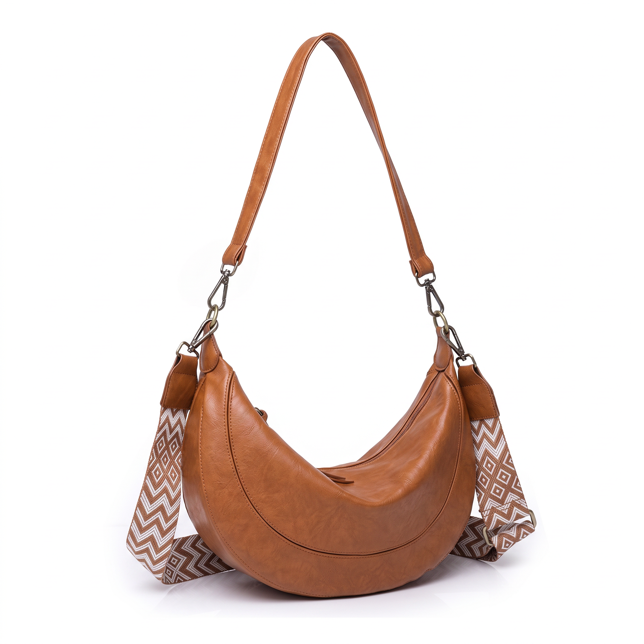 Sac LUNA camel, vue de trois-quarts