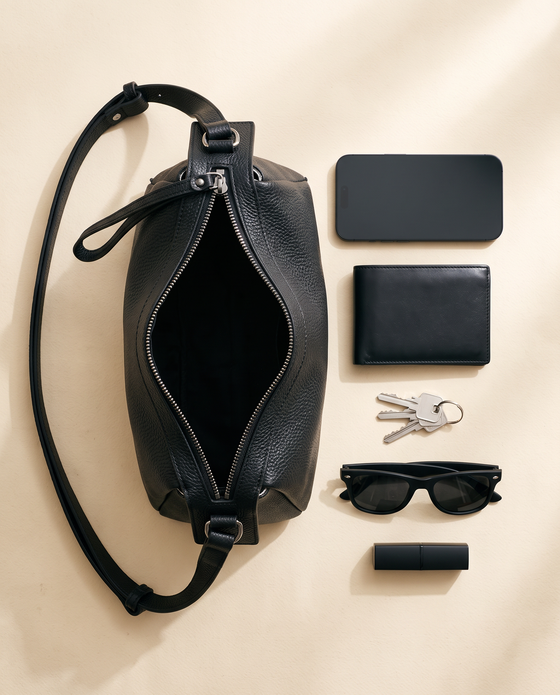 Sac NAOMI noir, ce que le sac peut contenir