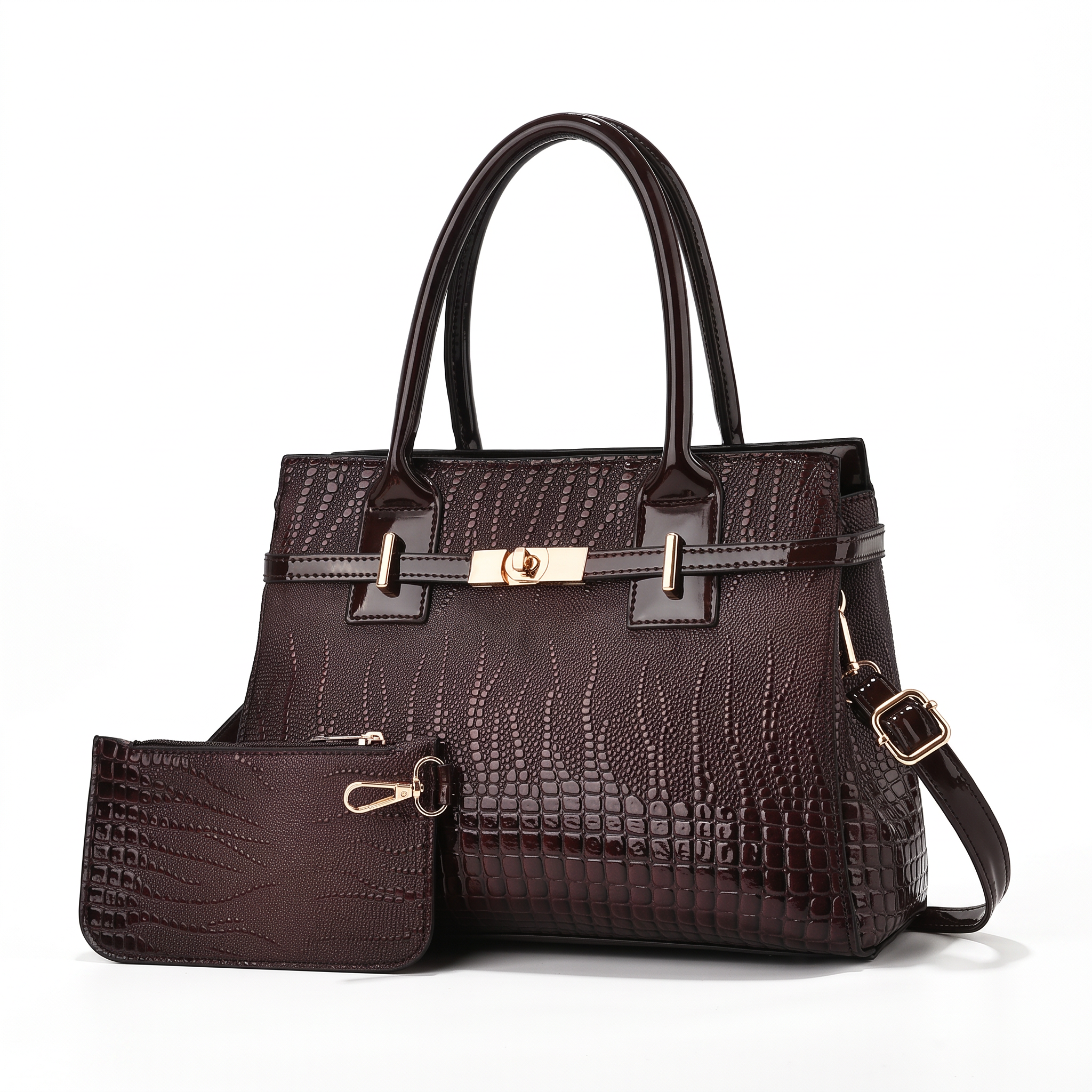 Sac AUDREY marron foncé, vue de trois-quarts