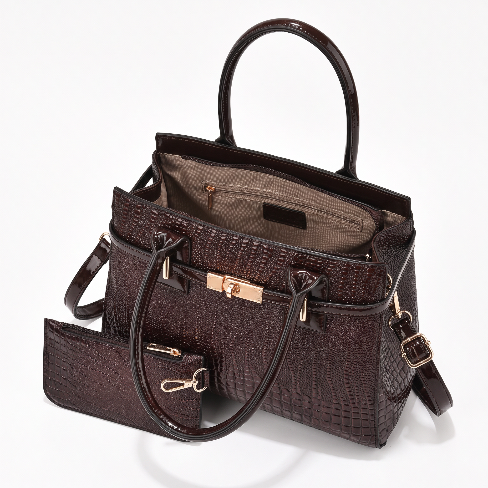 Sac AUDREY marron foncé, intérieur