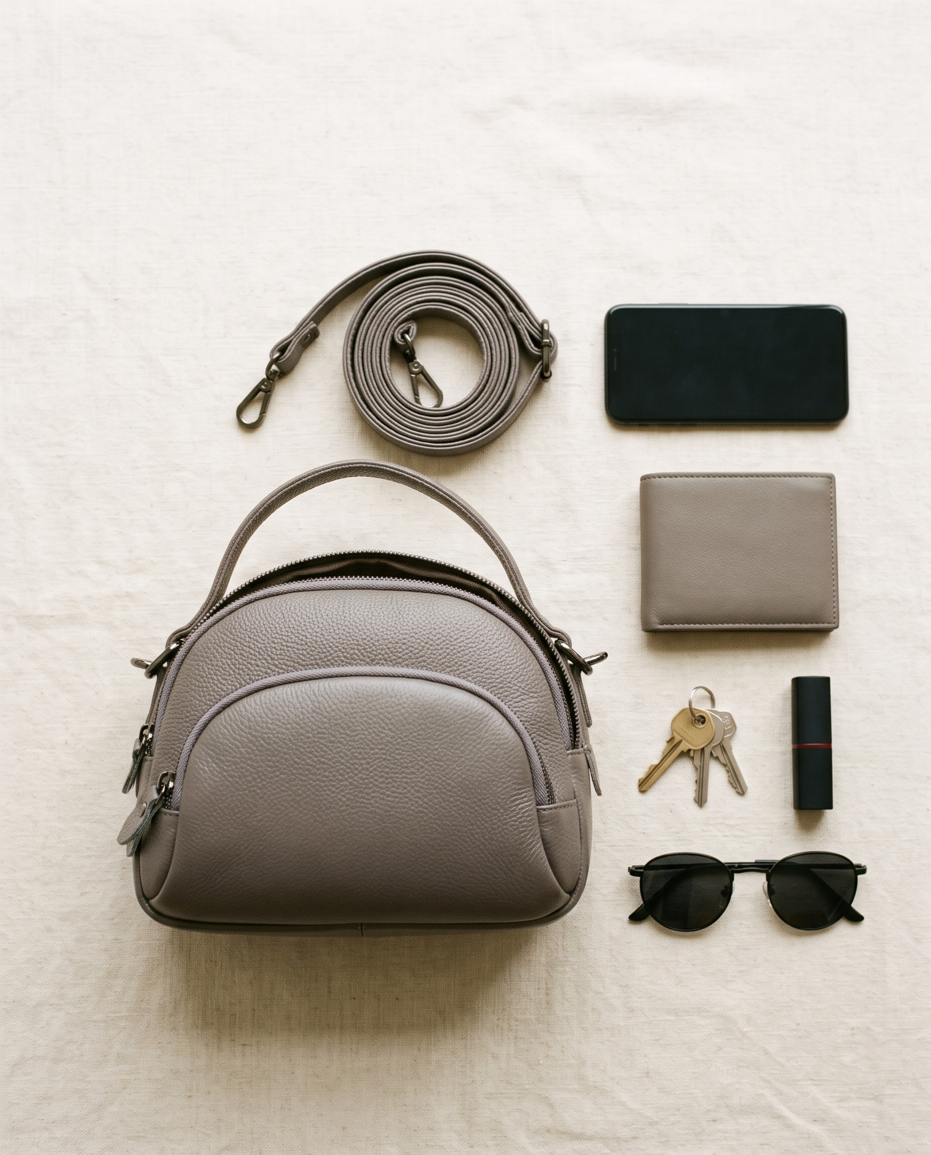 Sac CLEO gris, ce que le sac peut contenir