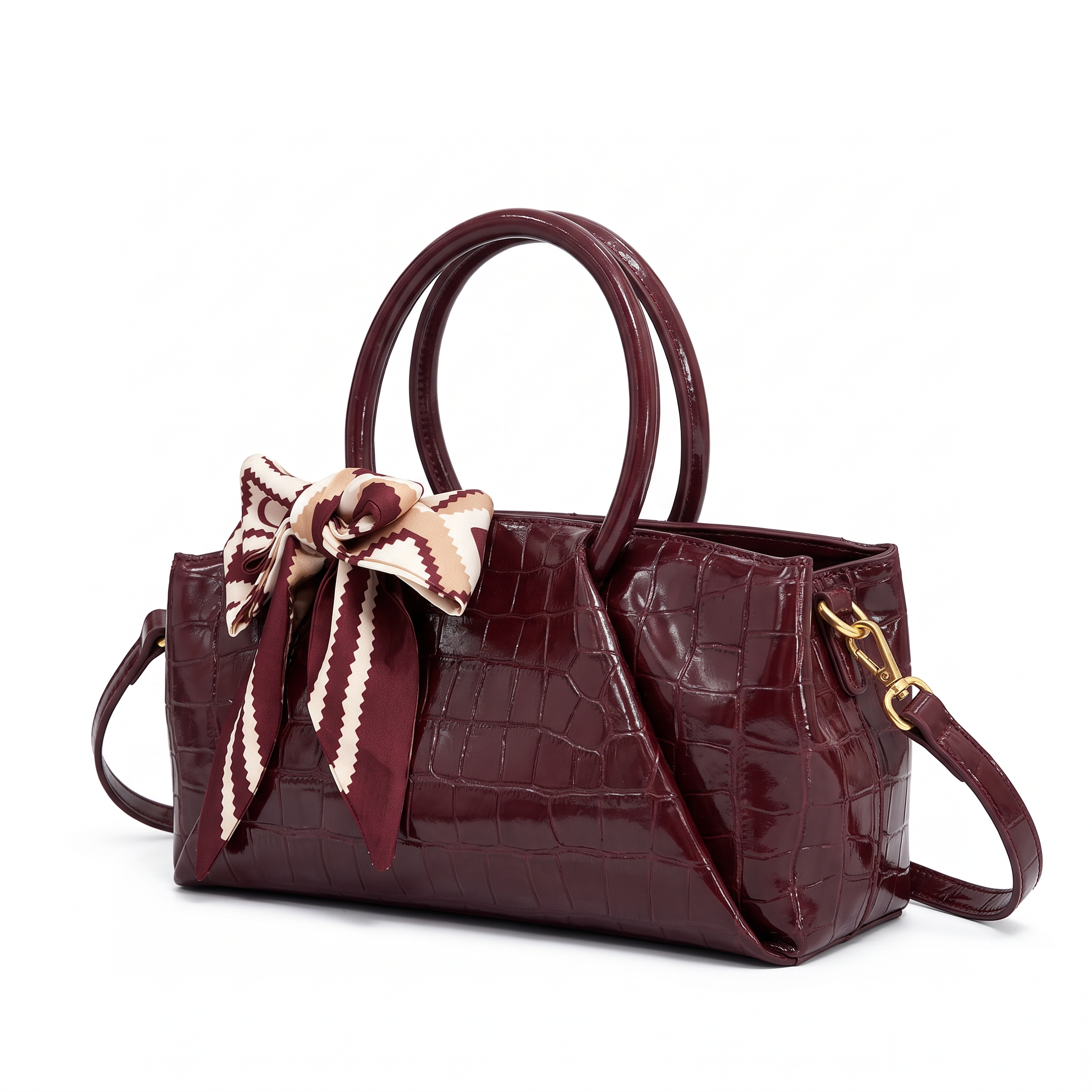 Sac SCARLETT rouge bordeaux, vue de trois-quarts