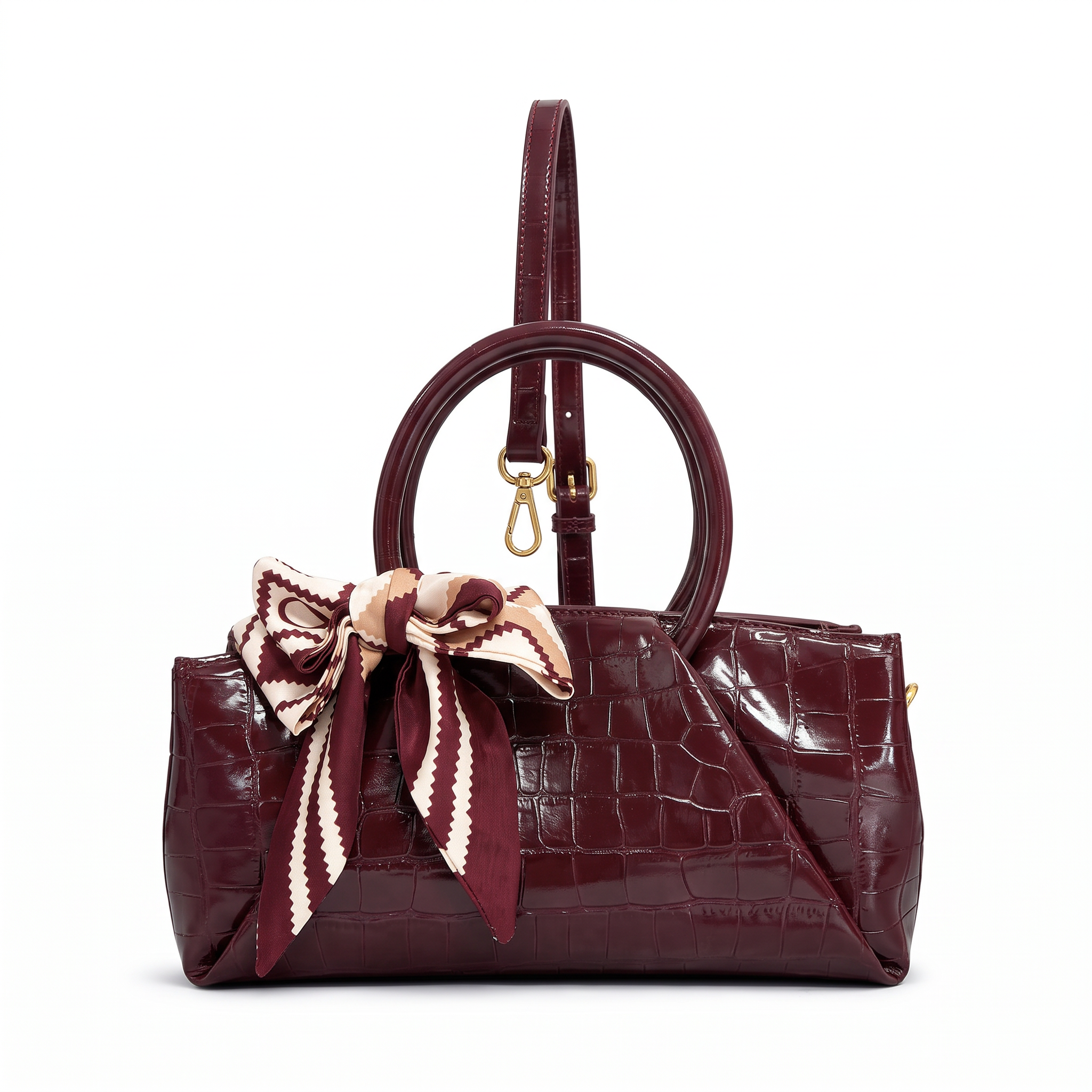 Sac SCARLETT rouge bordeaux, vue de face