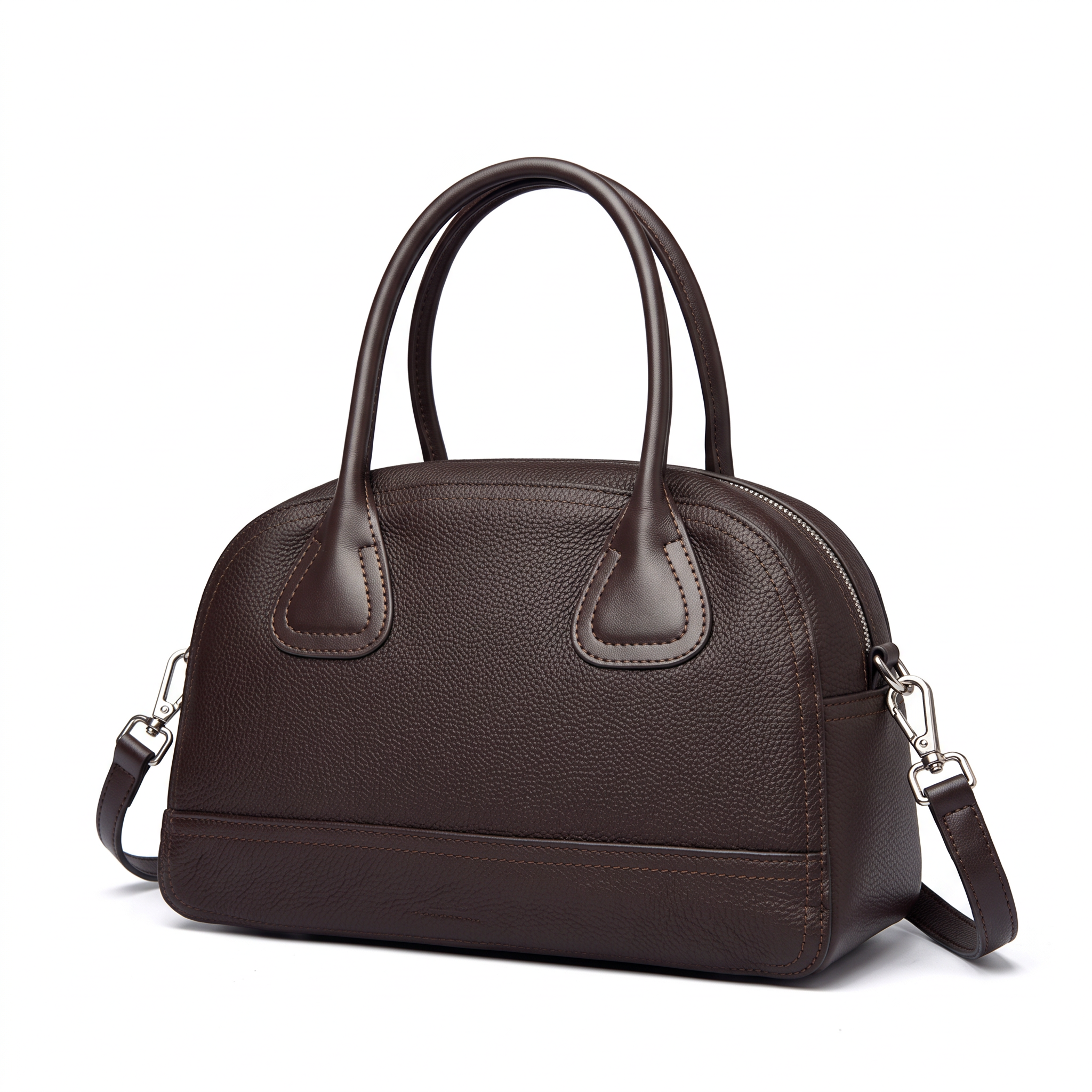 Sac YUKI marron foncé, vue de trois-quarts