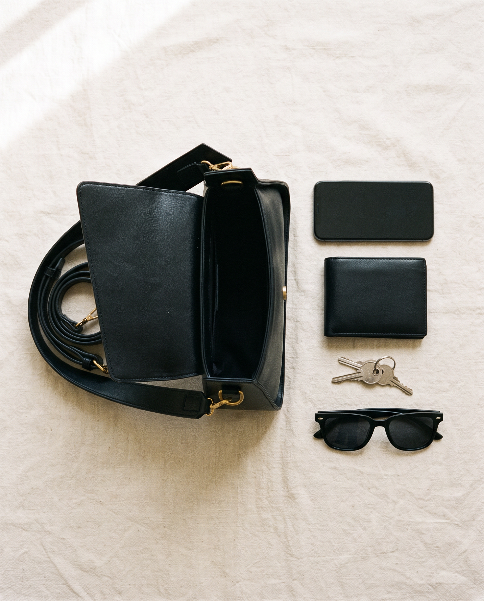 Sac JUNE noir, ce que le sac peut contenir
