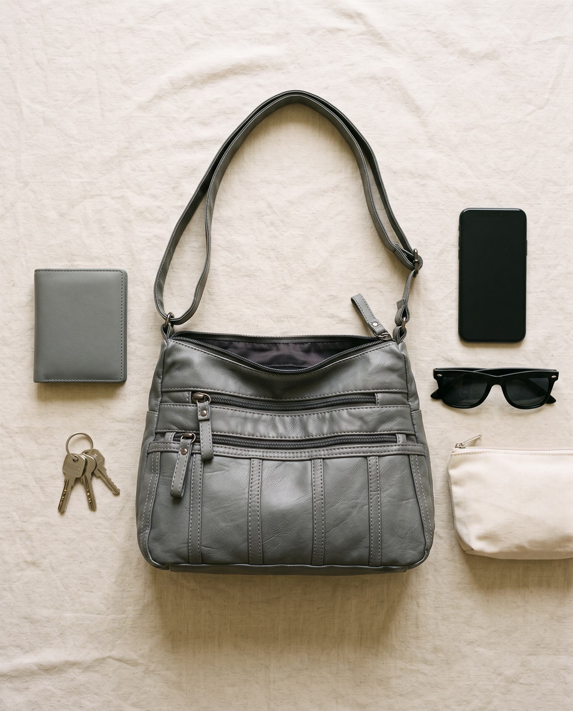 Sac TESSA gris, ce que le sac peut contenir