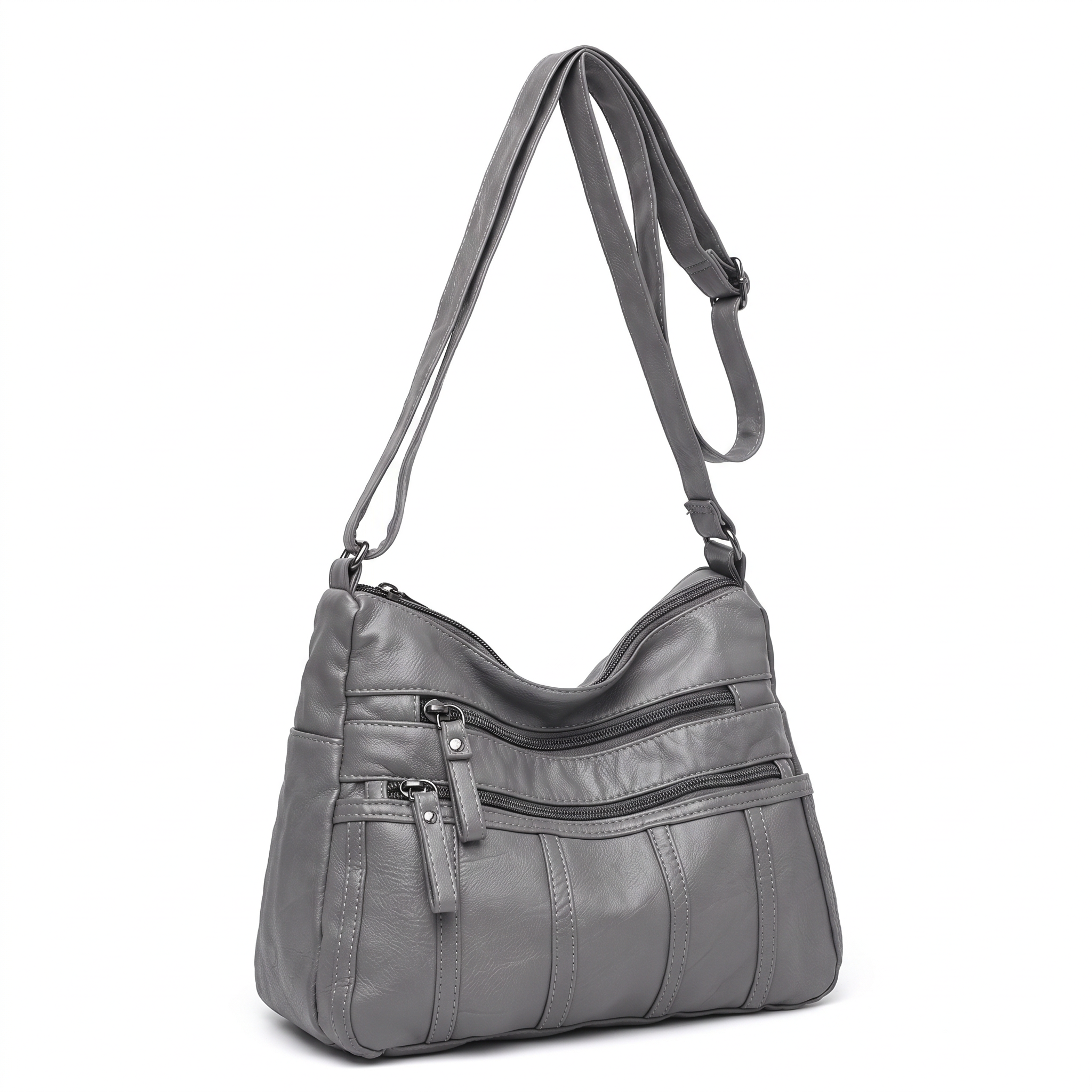 Sac TESSA gris, vue de trois-quarts
