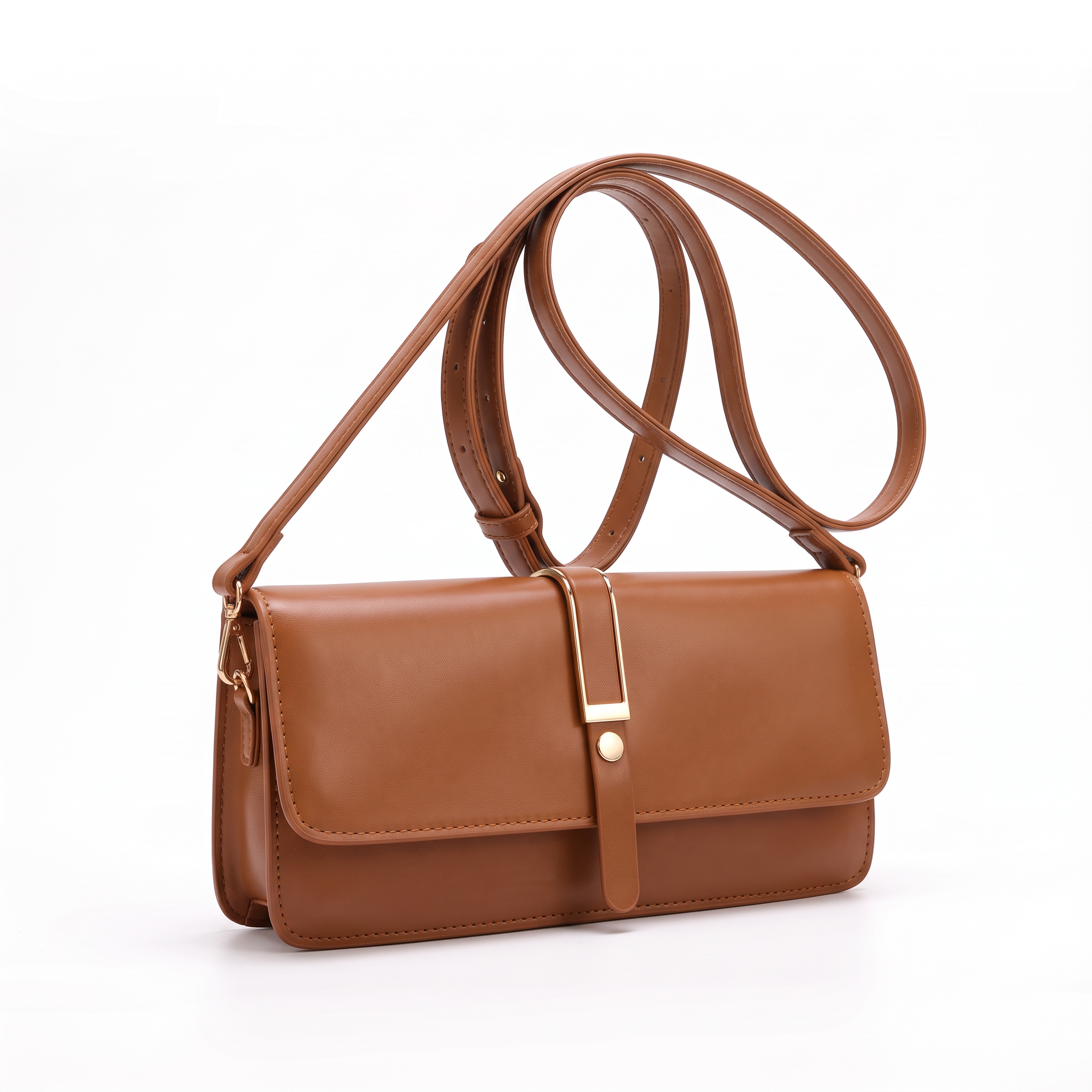 Sac ELLA marron clair, vue de trois-quarts