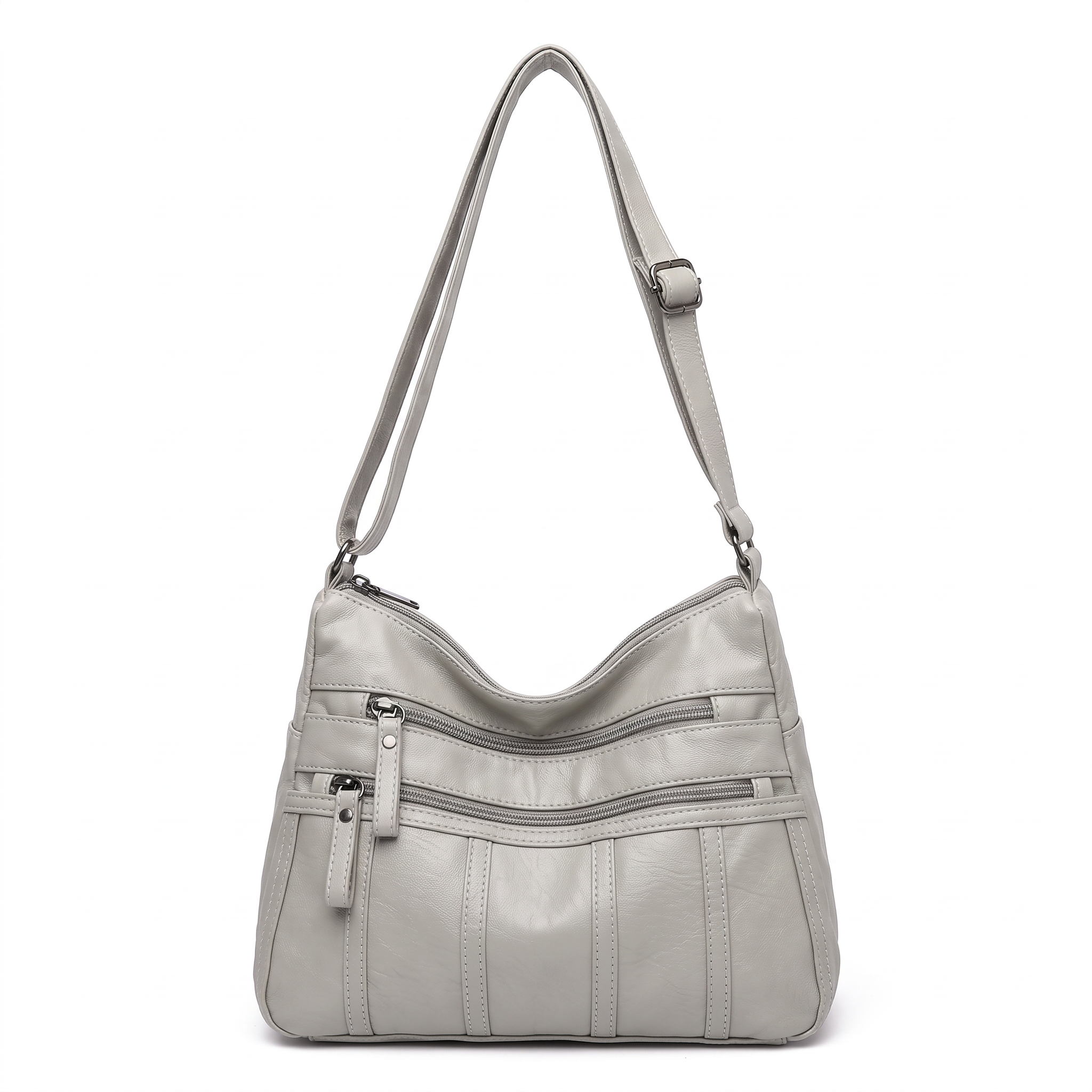 Sac TESSA gris clair, vue de face