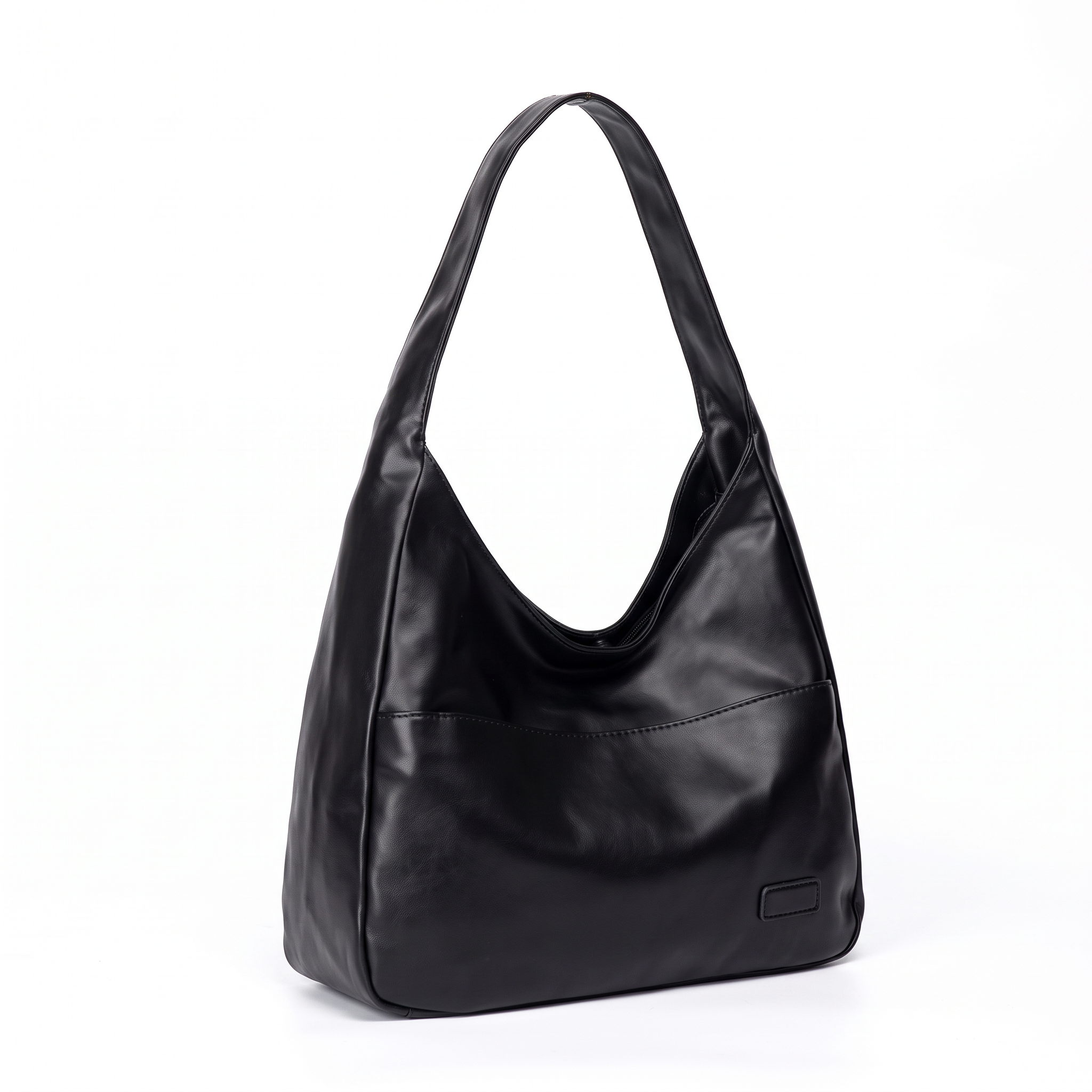 Sac hobo DAKOTA noir, vue de trois-quarts