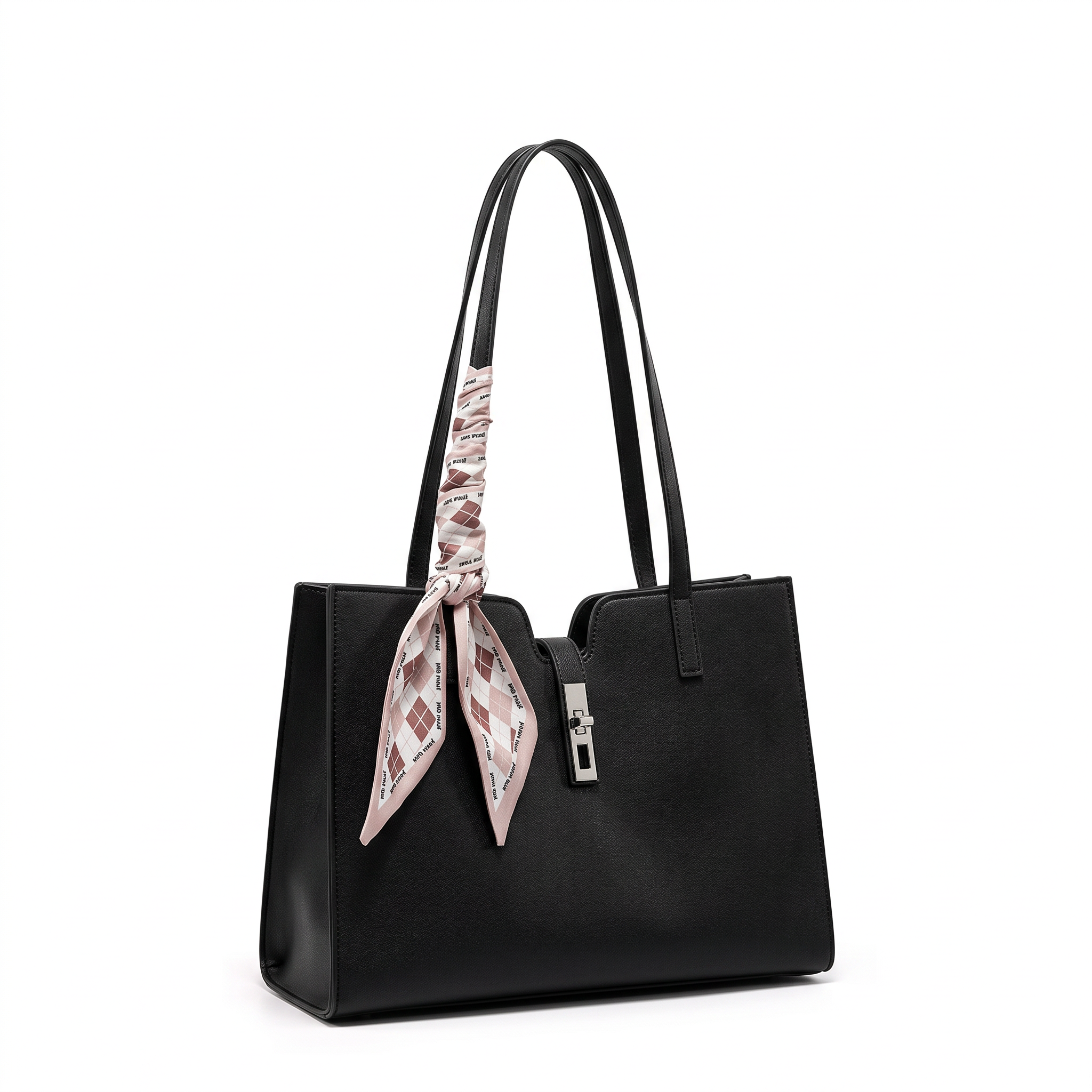 Sac cabas BIANCA noir, vue de trois-quarts