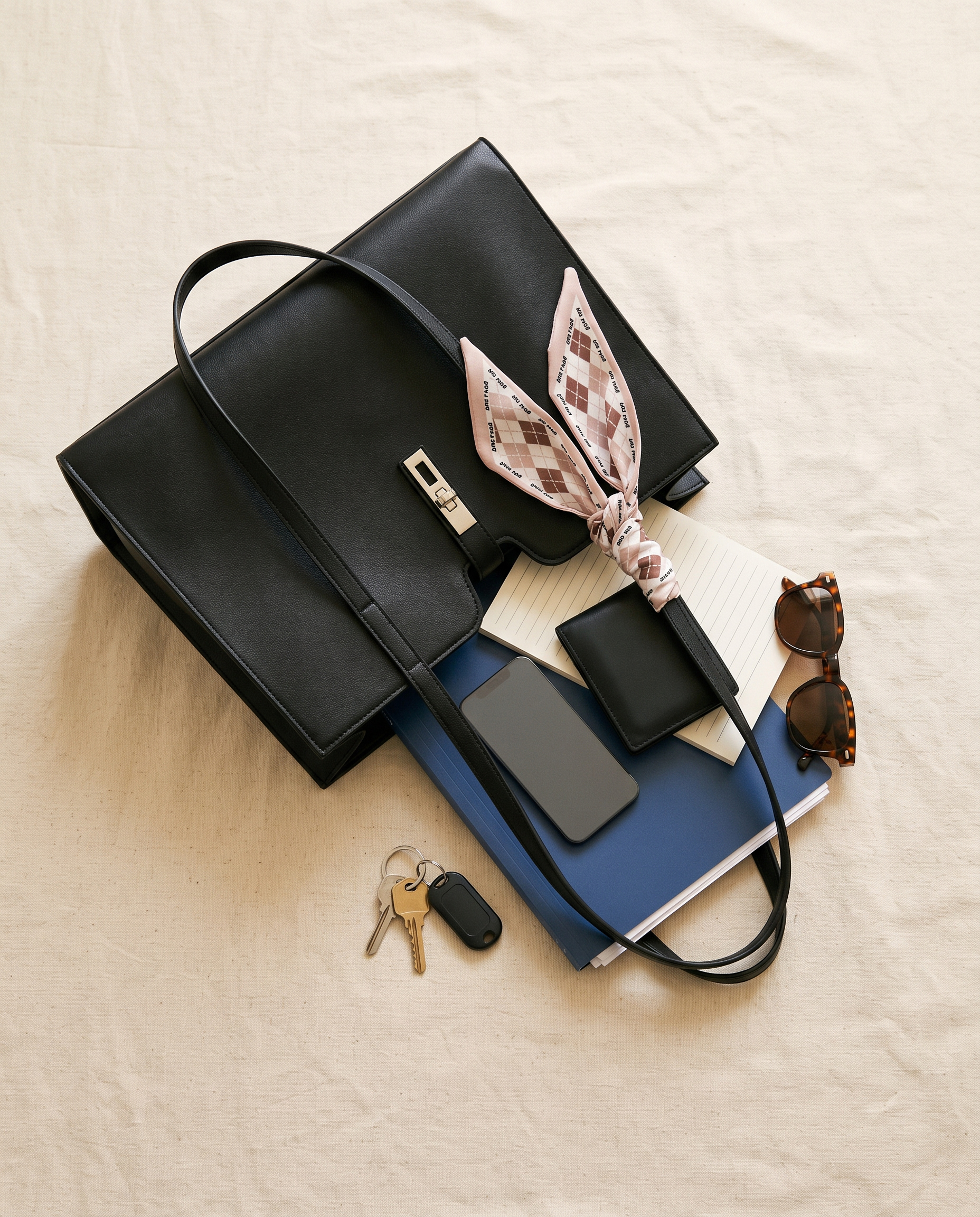 Sac cabas BIANCA noir, ce que le sac peut contenir